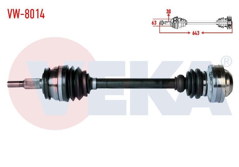 AKS KOMPLE ÖN SOL T5-T6 CAAA-CAAB-CAAC 2,0 TDİ 10> 7E0407451X 305652 7E0407271FX 7E0407271N 7E0407451