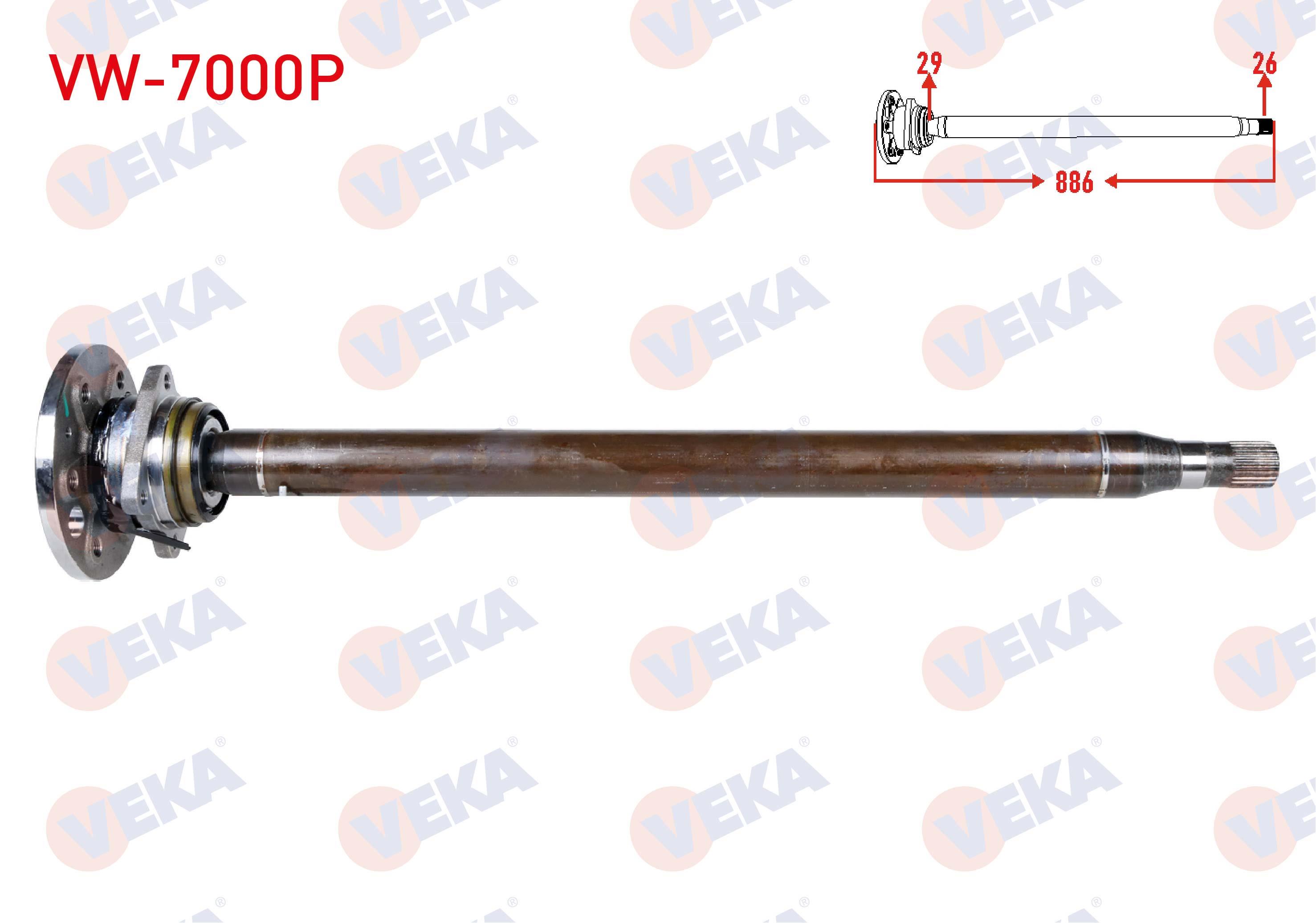 AKS MILI ARKA SOL PORYALI INCE 29X26 UZUNLUK 890mm VOLKSWAGEN CRAFTER 2.5 TDI 2006-2016 / MERCEDES SPRINTER 2006-