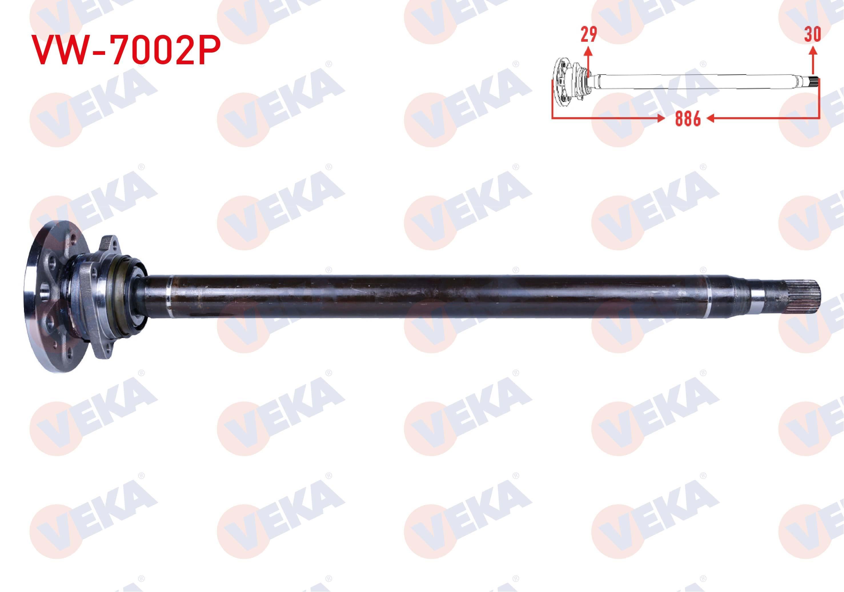 AKS MILI ARKA SOL PORYALI KALIN 29X30 UZUNLUK 886mm VOLKSWAGEN CRAFTER 2.5 TDI 2006-2016 / MERCEDES SPRINTER 2006-