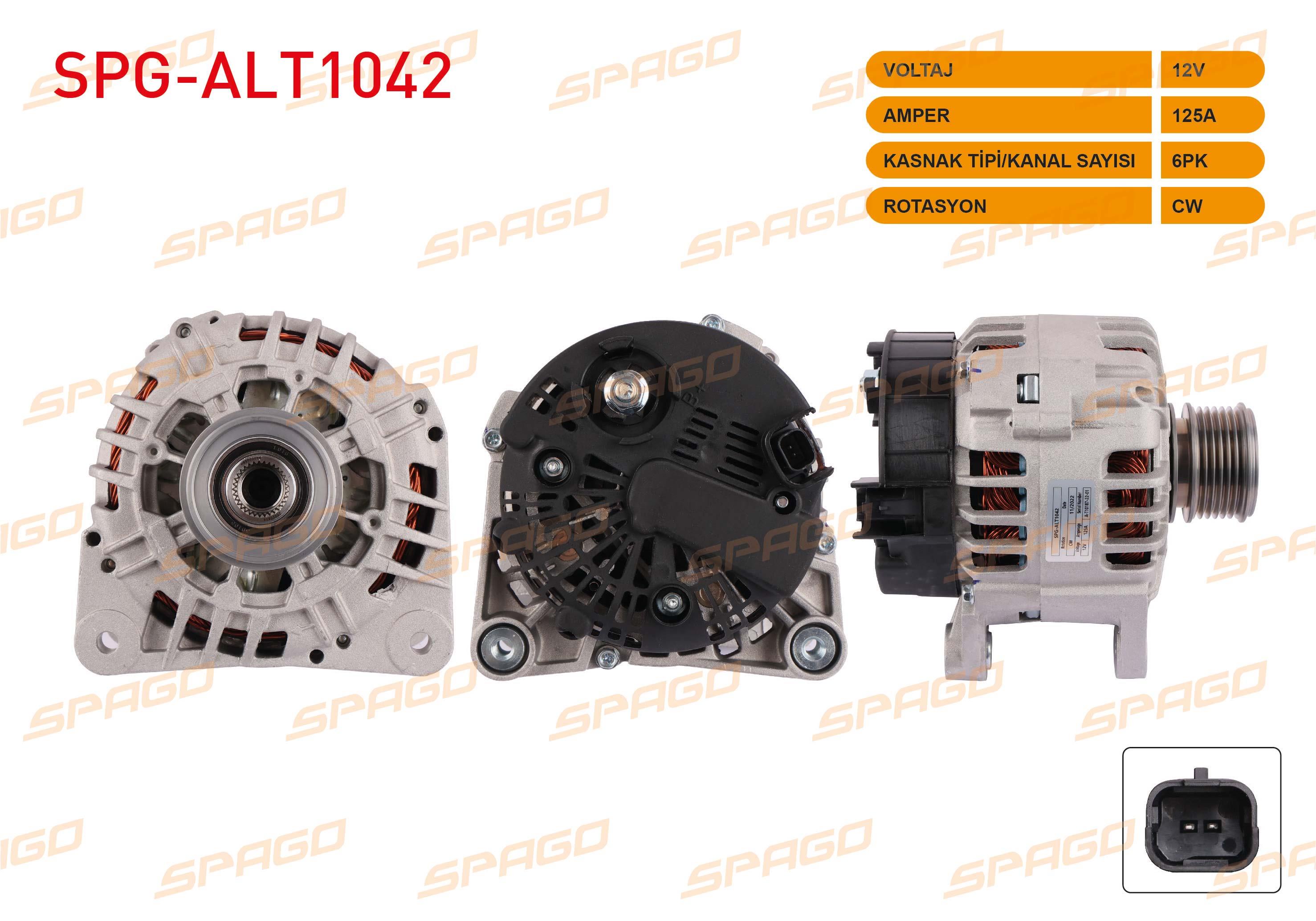 ALTERNATOR 12V/125A 6PK CLIO III 1.5 DCI 2005-2012 / KANGOO 1.5 DCI 2001-/ FLUENCE 1.5 DCI 2010-