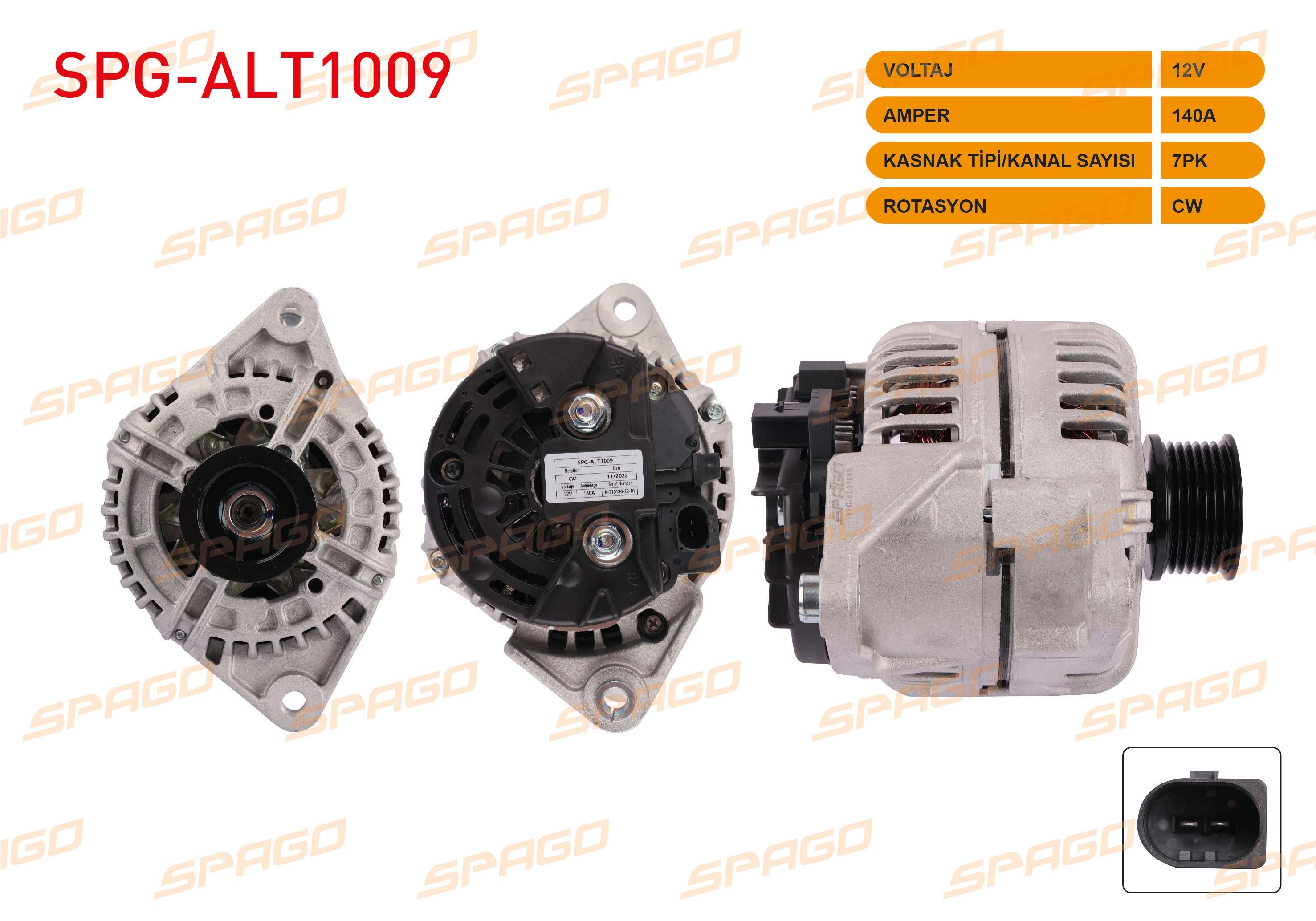 ALTERNATOR 12V/140A 7PK (ALT3922) DUCATO 2.3 JTD 2006- / IVECO DAILY 35-45-50-55-60-65 2.3TD - 3.0TD 2006-2011