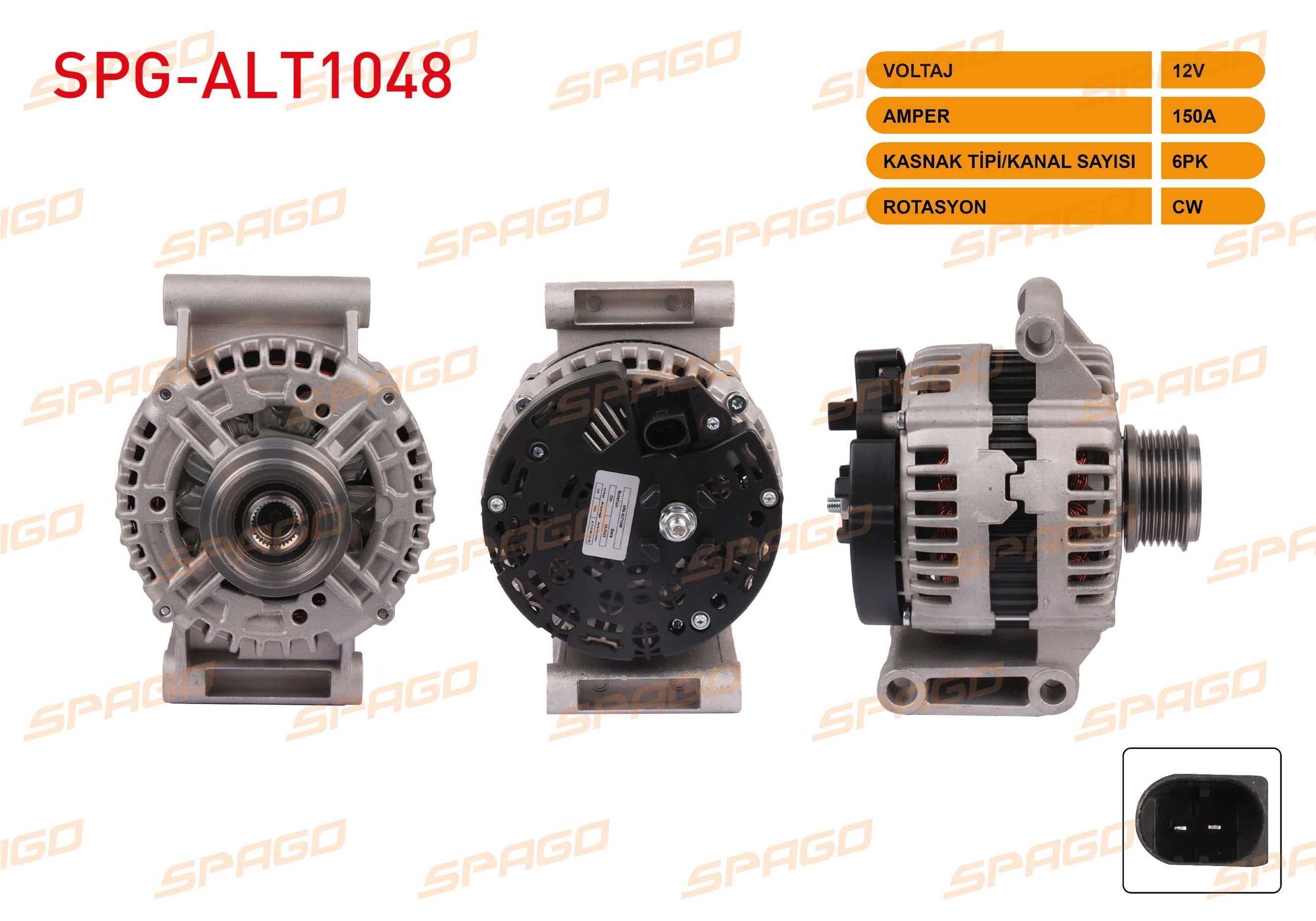 ALTERNATOR 12V/150A 6PK (ALT233) TRANSIT (V347) 2.2 TDCI 2006-2011 / DUCATO 2.3 JTD 2006- / CITROEN JUMPER III 2.2 HDi 2006- / BOXER III 2.2 HDi 2006-