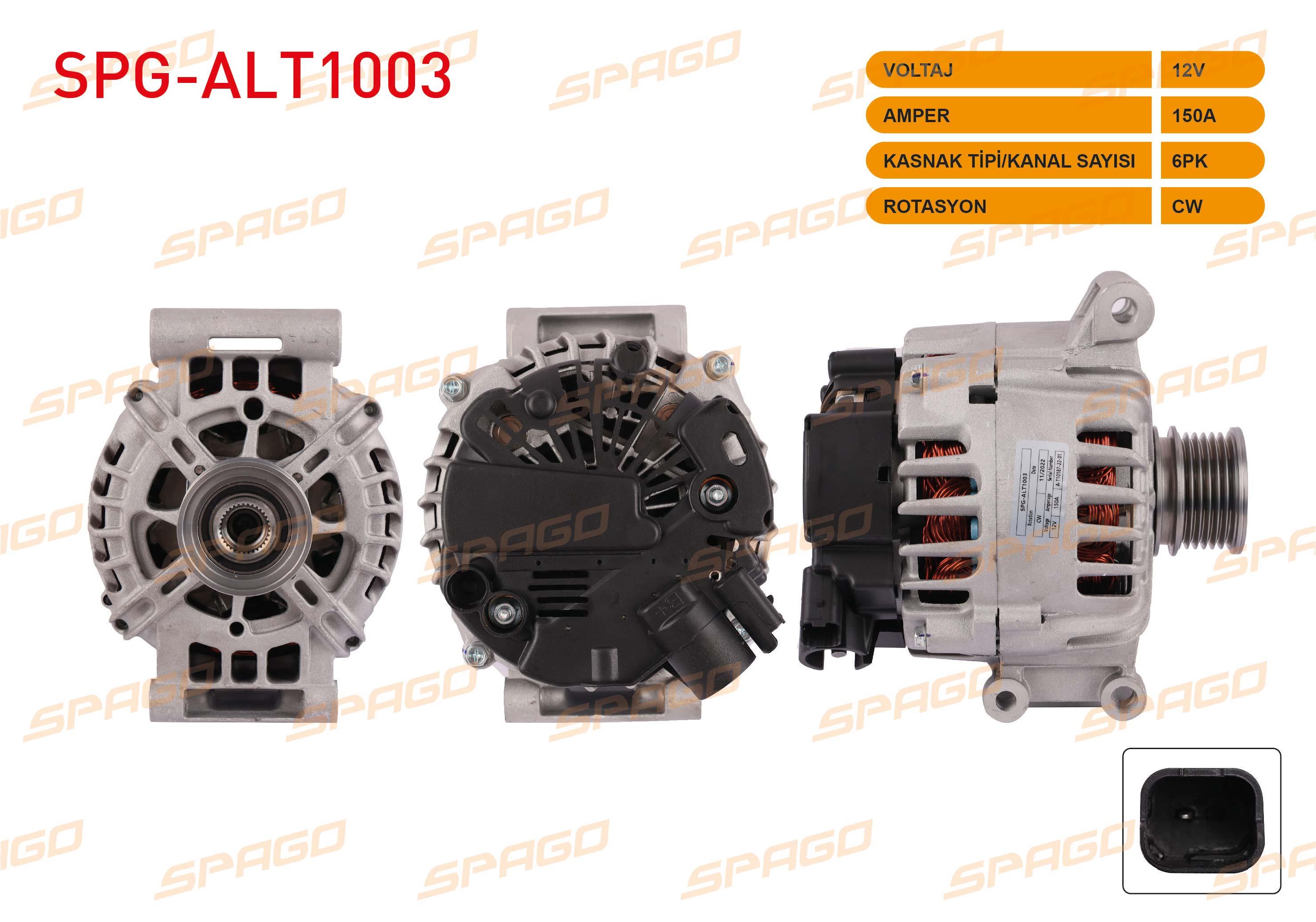 ALTERNATOR 12V/150A 6PK (ALT2330) 207 1.4 16v - 1.6 16v 06-12/ 308 1.4 16v - 1.6 16v 07-13/ 508 1.6 THP 10-18/ C4 1.6 THP 06-13/ C5 1.6 THP 09-16/ COOPER (R56) 1.6i 06-13