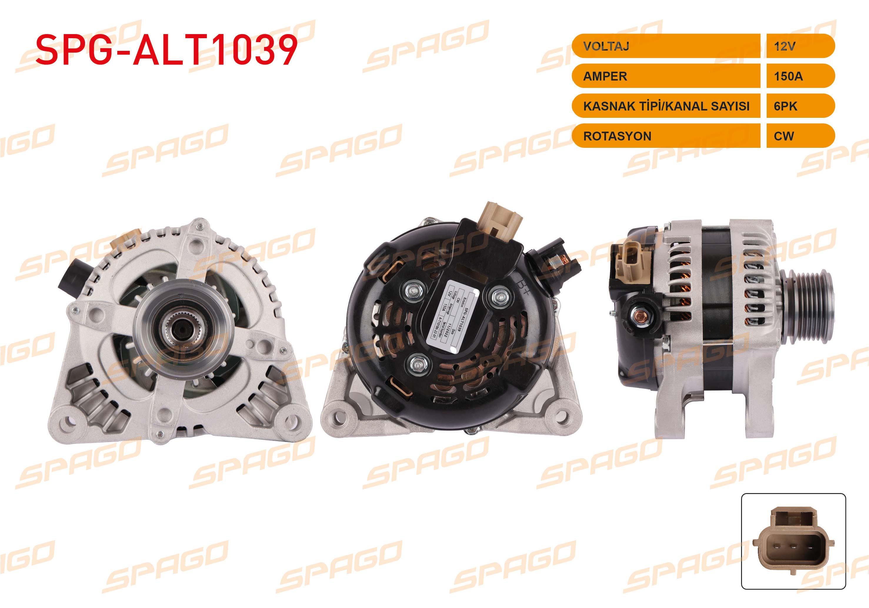 ALTERNATOR 12V/150A 6PK (ALT3110) FOCUS II 1.6 TDCI 2004-2011/ KUGA I 2.0 TDCI 2008-2012/ FUSION 1.6 TDCI 2004-2012