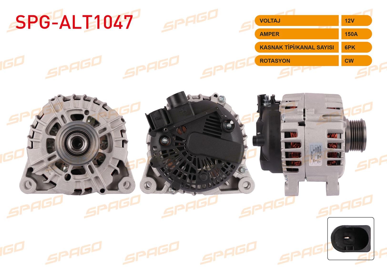 ALTERNATOR 12V/150A 6PK (ALT8128) FOCUS III 1.5-1.6 TDCI 2011-2015/ TRANSIT CONNECT-COURIER 1.5-1.6 TDCI 2014-/ KUGA II 1.5 TDCI 2016-/ VOLVO S60 2011-2015 / VOLVO S80 2010-2011