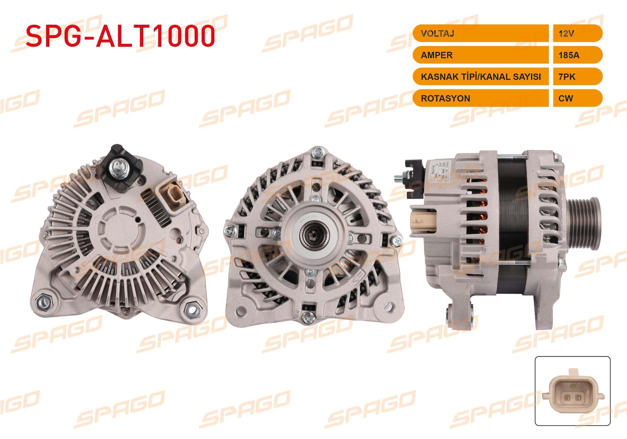 ALTERNATOR 12V/185A 7PK (ALT5340) MASTER III 2.3 DCI 2010-/ MEGANE III 1.6 DCI 2011-2015/ FLUENCE 1.6 DCI 2009- / KADJAR 1.6 DCI 2015-