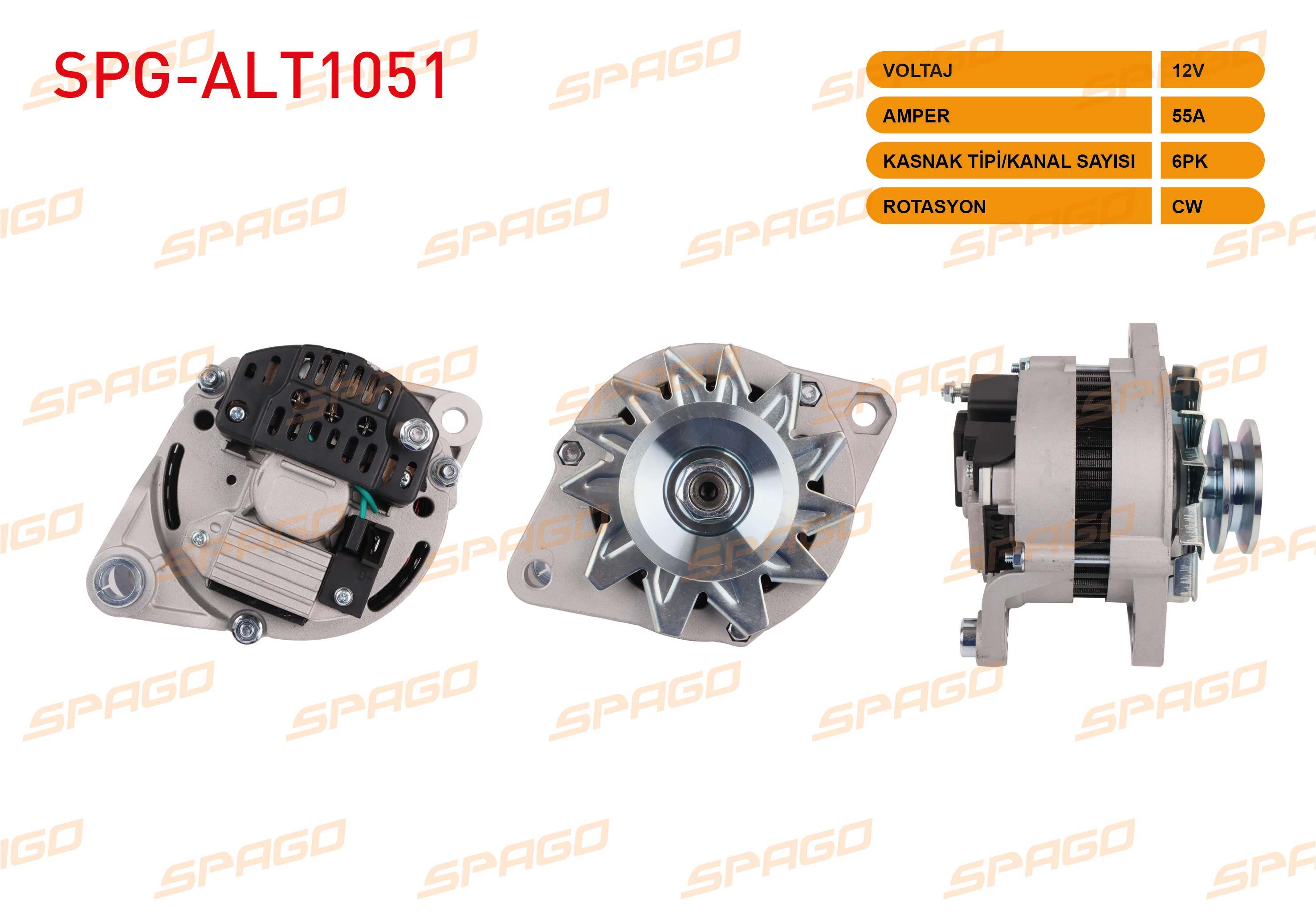 ALTERNATOR 12V/55A V-KANALLI TEK KASNAK (ALT480) FIAT 131