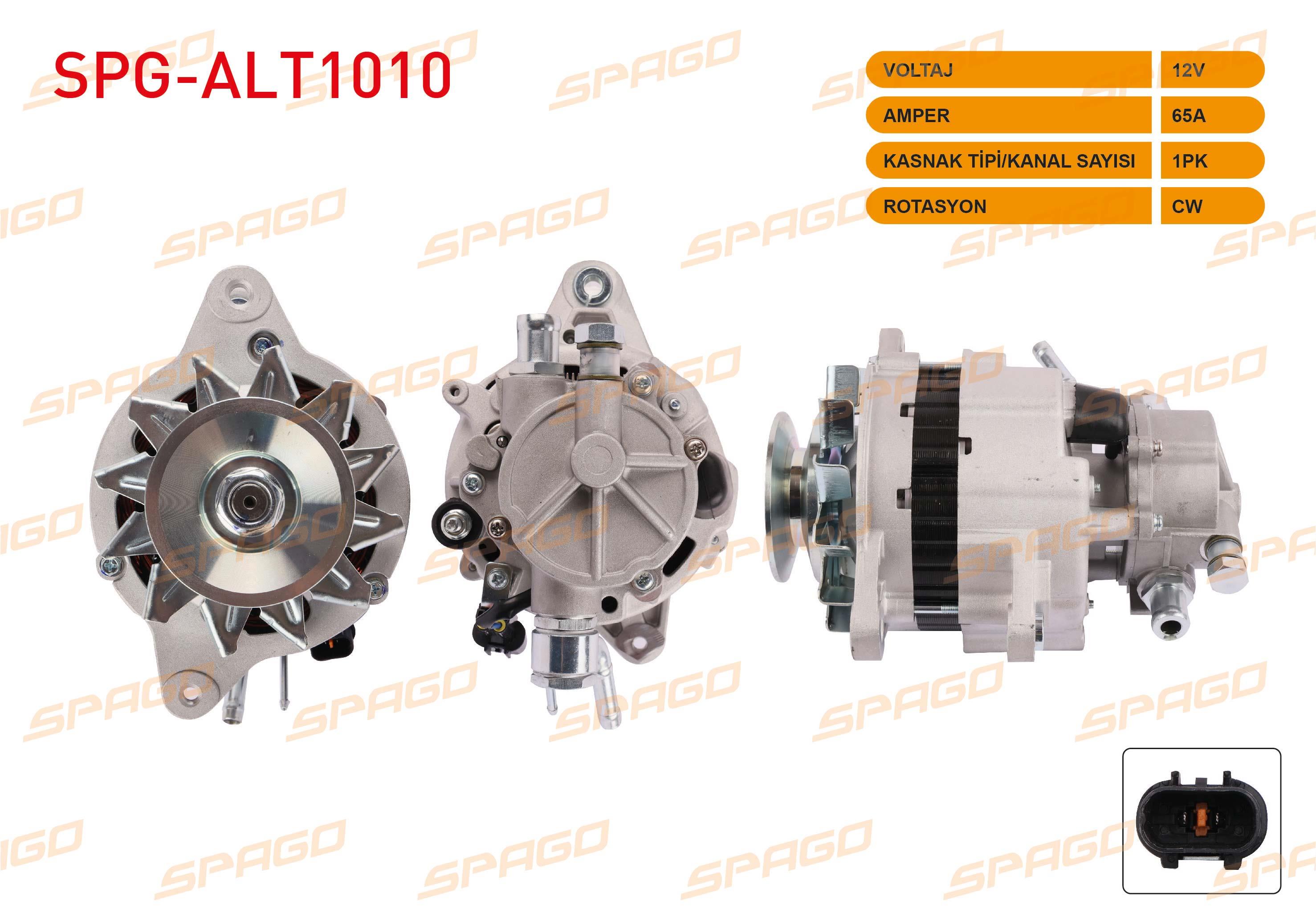 ALTERNATOR 12V/65A V-KANALLI TEK KASNAK (ALT500) H100 2.5 D 1993-2000 / L300 2.5 D 1987-2004 / PAJERO 2.5 TD 1989-1990
