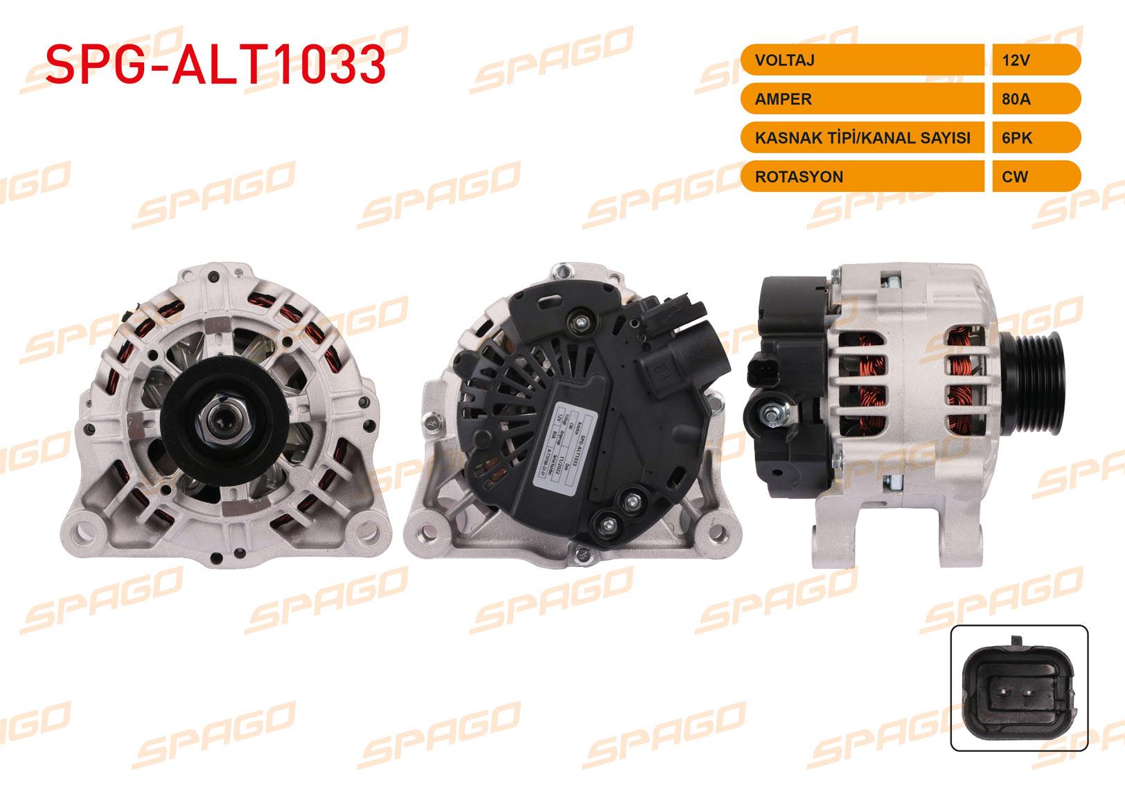 ALTERNATOR 12V/80A (ALT879 - ALT885) 6PK 206 1.4i 16v 1998-2006/ SCUDO 1.9 1996-2006/ XSARA 1.6i 1997-2005