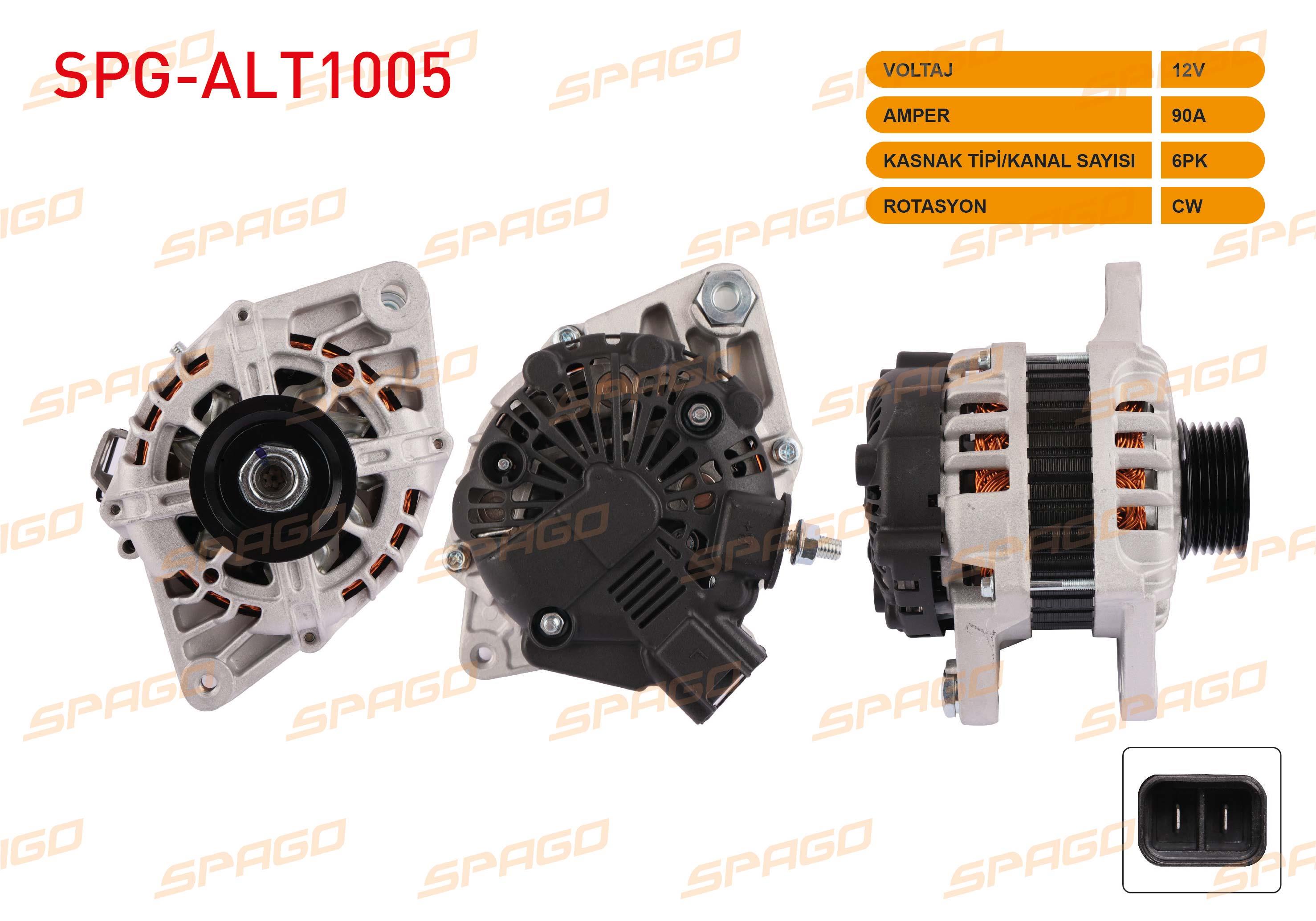 ALTERNATOR 12V/90A 6PK (ALT8912) ACCENT BLUE 1.4 CVVT - 1.6 CVVT 12-17/ I20 (PB) 1.4-1.6 08-12/ I30 (FD) 1.4-1.6 07-11/ CEED 1.4-1.6 06-12/ PRO CEED (ED) 1.4-1.6 08-13/ CERATO II-II 1.6 04-