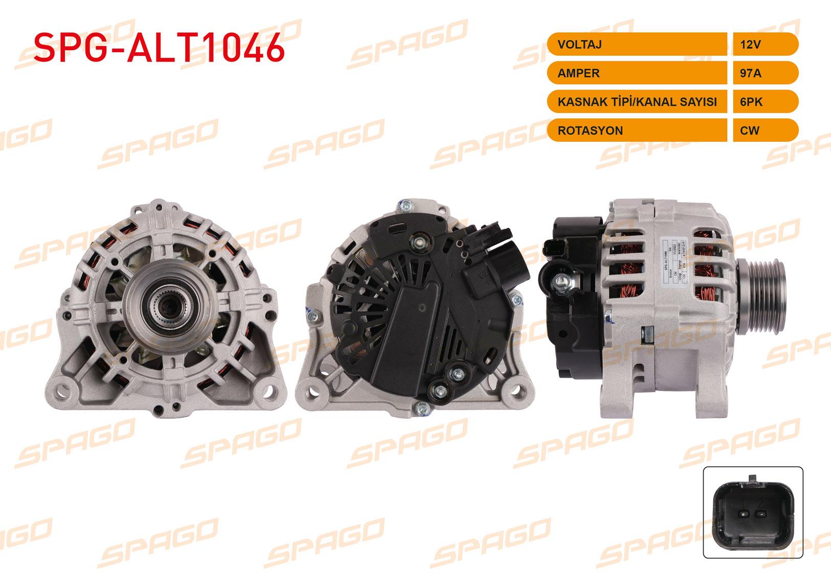 ALTERNATOR 12V/97A 6PK DUCATO 2.0 JTD 2001-2006/ BOXER 2.2 HDI 2001-2006/ CITROEN JUMPER 2.2 HDI 2001-2006