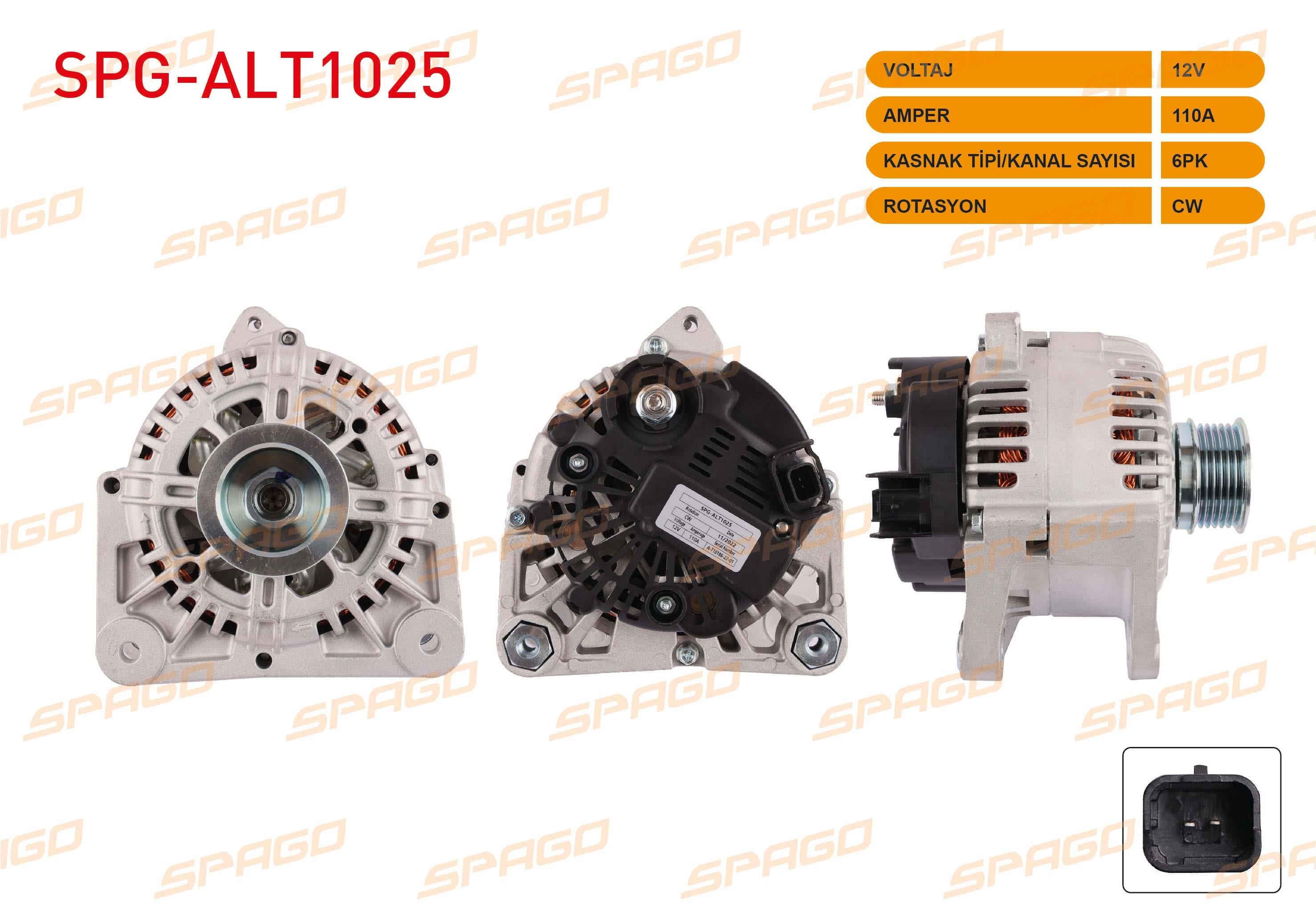 ALTERNATOR V TIPI 12V/110A 6PK MEGANE II 1.6 16v 2002-2008/ DUSTER 1.6 16v 2006-