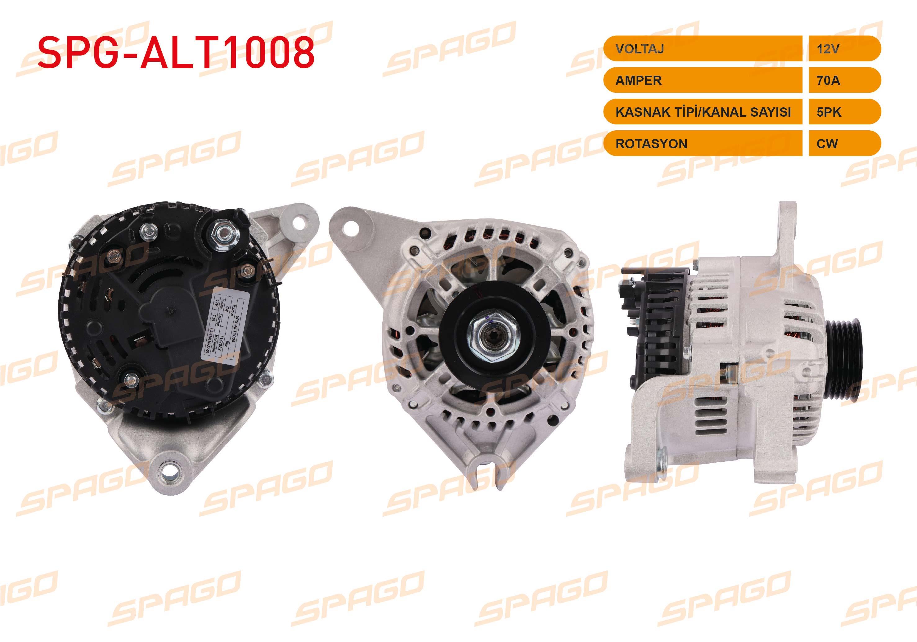 ALTERNATOR V TIPI 12V/70A 5PK (ALT860) CITROEN SAXO 1.5 D 1996-2004