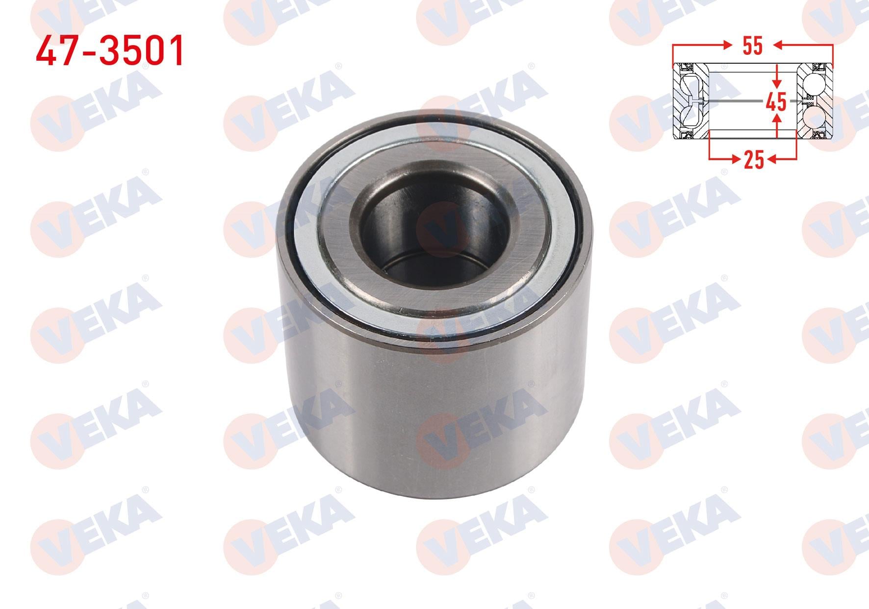 ARKA TEKERLEK RULMANI SOL-SAG 25X55X45 RENAULT CLIO III 1.5 DCI - 1.4i 16v - 1.6i 16v 2005-2012 / MEGANE II 1.5 DCI - 1.6i 16v - 1.4i 16v 2002-2008 / MODUS 1.5 DCI - 1.6 2004-