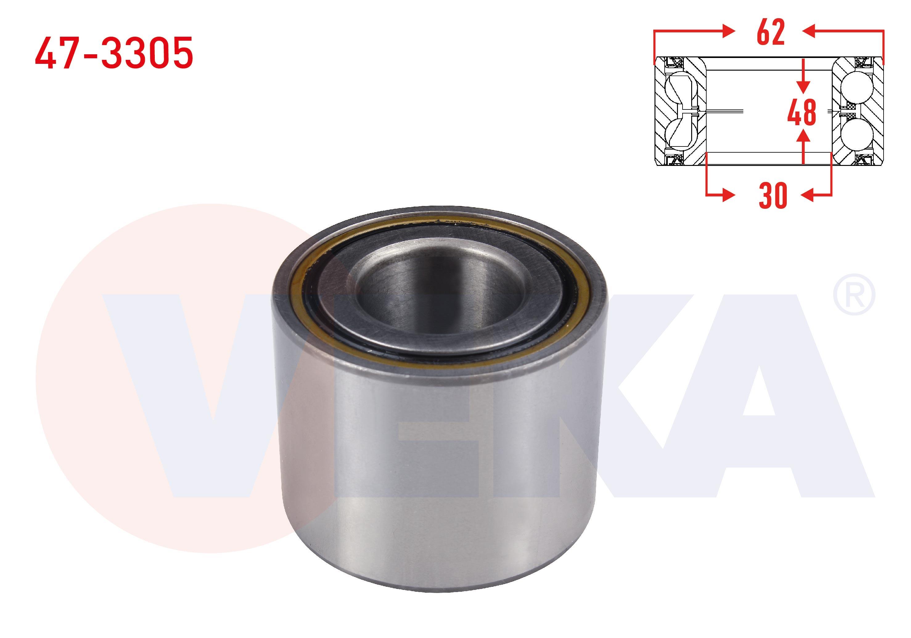 ARKA TEKERLEK RULMANI SOL-SAG KAMPANALI FREN 30X62X48 CLIO III 05-12/CLIO IV 13-/TALISMAN 15-22/CAPTUR 13-/207 06-12/208 12-/307 04-07/C3 II 09-16/C4 04-09/DS3 09-13/DOKKER 12-/LOGAN 04-12/SANDERO 13-
