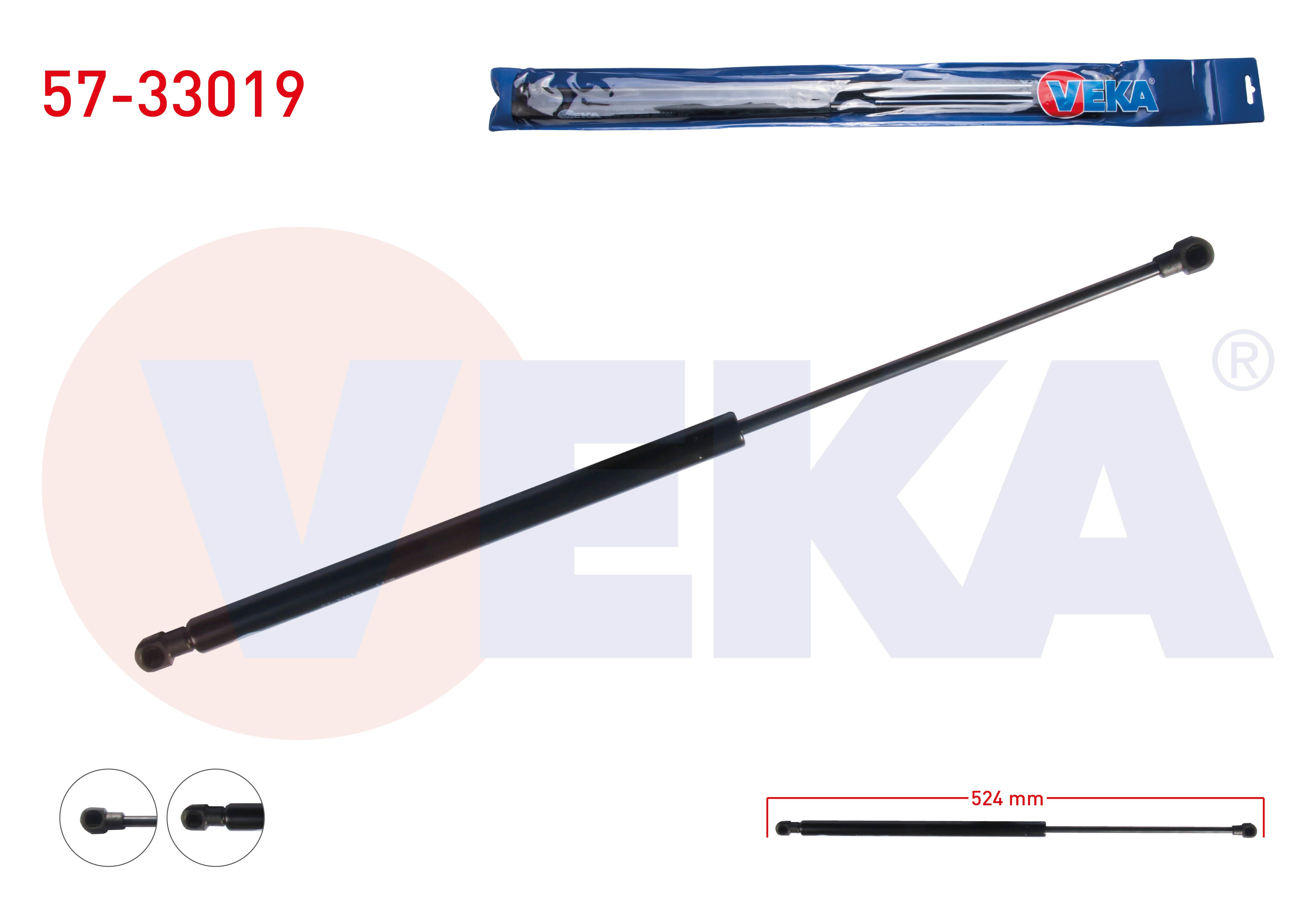 BAGAJ AMORTISORU 524mm/140N PEUGEOT 206 (2A/C) STATION WAGON 1998-2006
