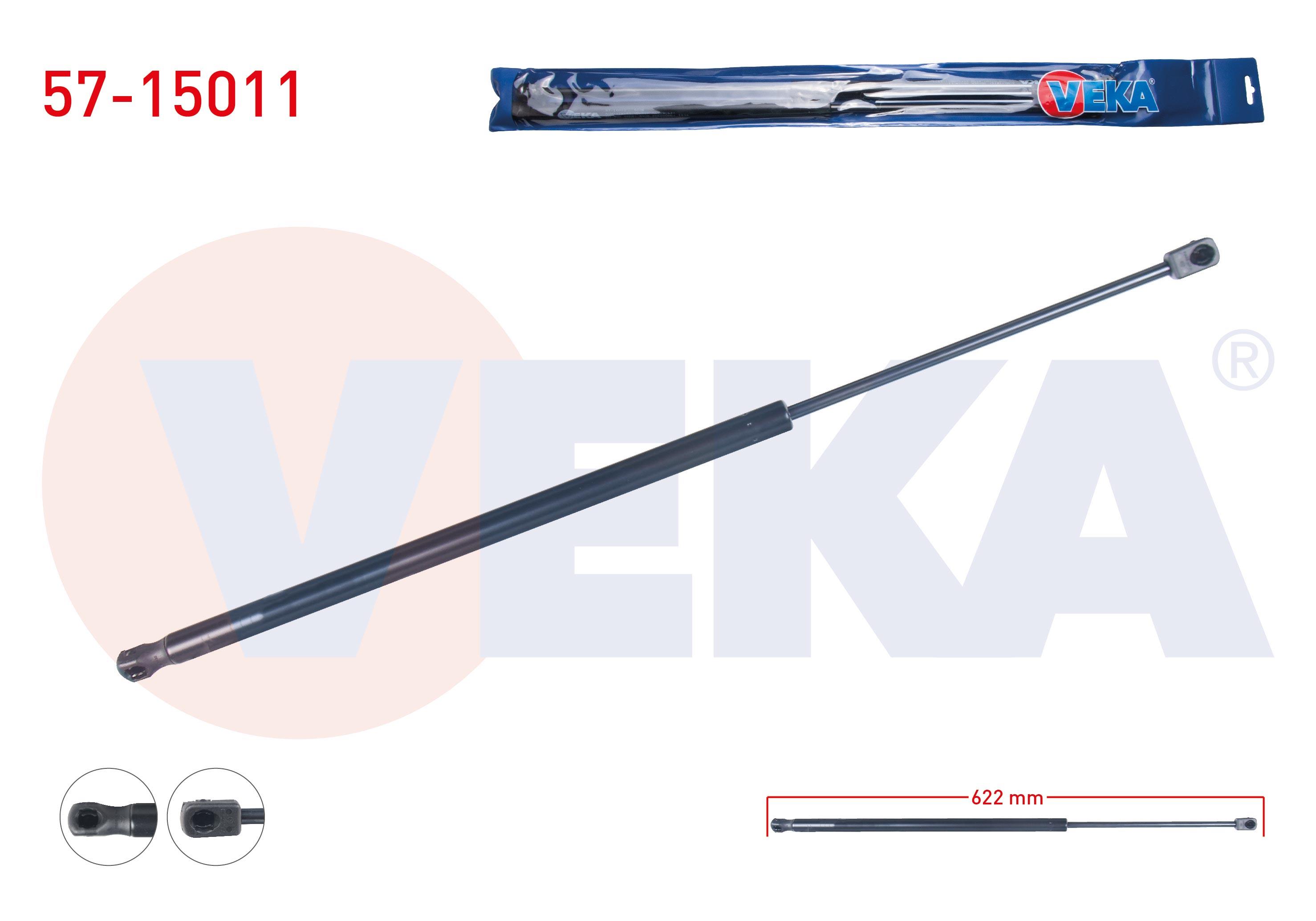 BAGAJ AMORTISORU 622mm/580N CITROEN BERLINGO 2008-/ PEUGEOT PARTNER TEPEE 2008- / PEUGEOT RIFTER (K9) 2019- / OPEL COMBO 2019-