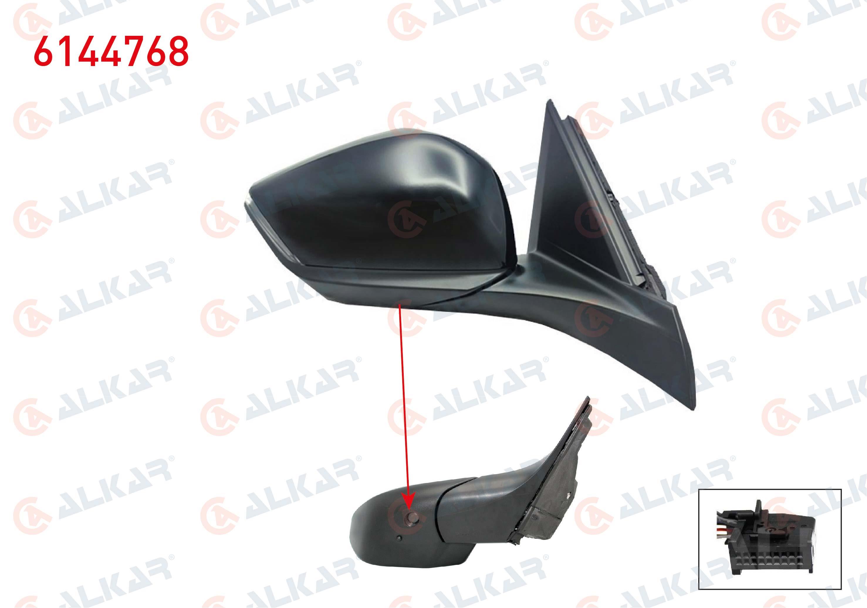 DIS DIKIZ AYNASI SAG ELEKTRIKLI ISITMALI OTOMATIK KATLANIR SINYALLI SENSORLU ALT AYDINLATMALI 11 PIN PEUGEOT 308 III 2021- / 308 SW 2021- / 408 II 2022