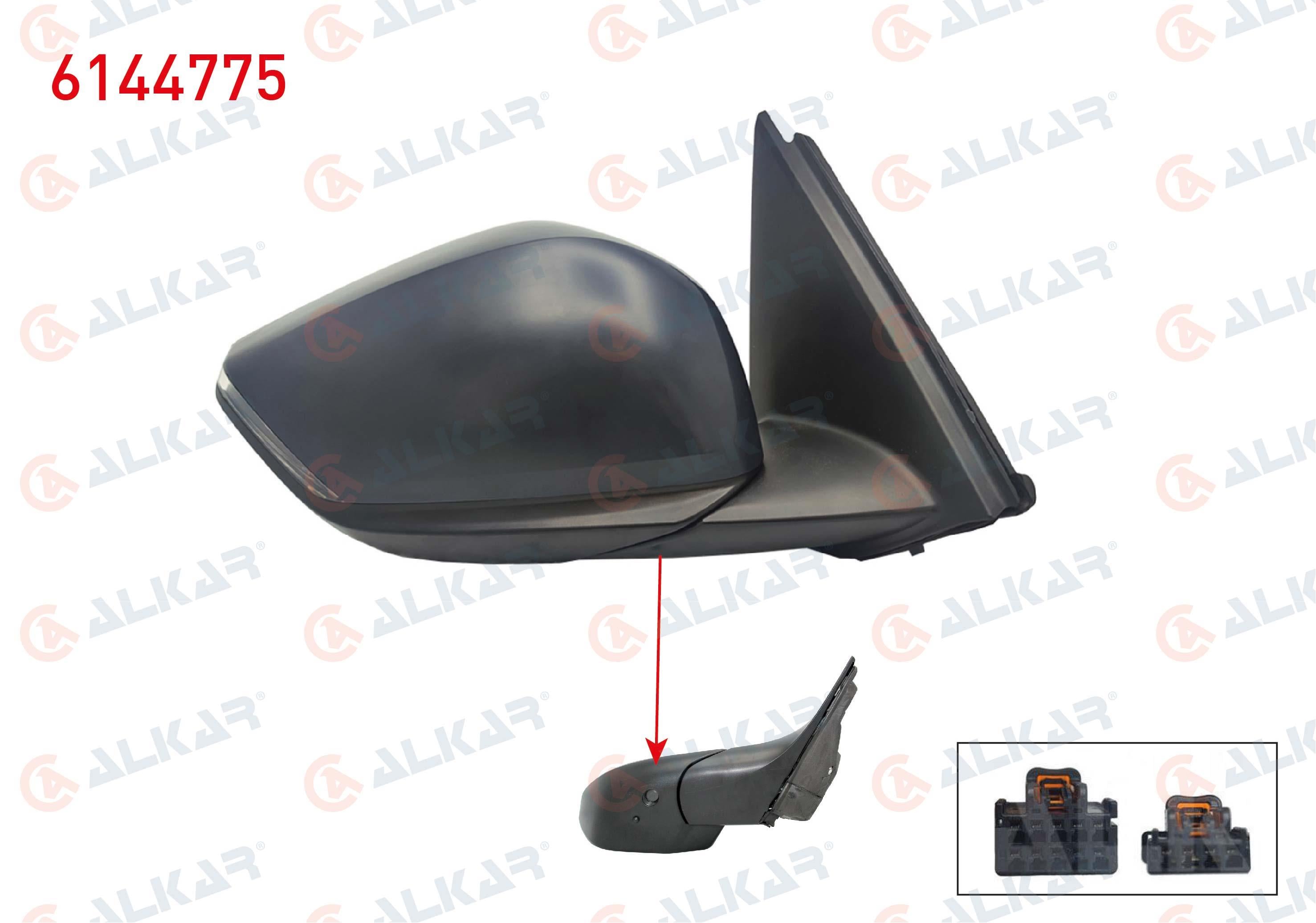 DIS DIKIZ AYNASI SAG ELEKTRIKLI ISITMALI ASTARLI OTOMATIK KATLANIR SINYALLI SENSORLU ALT AYDINLATMALI CITROEN 12 PIN C4 III 2020-