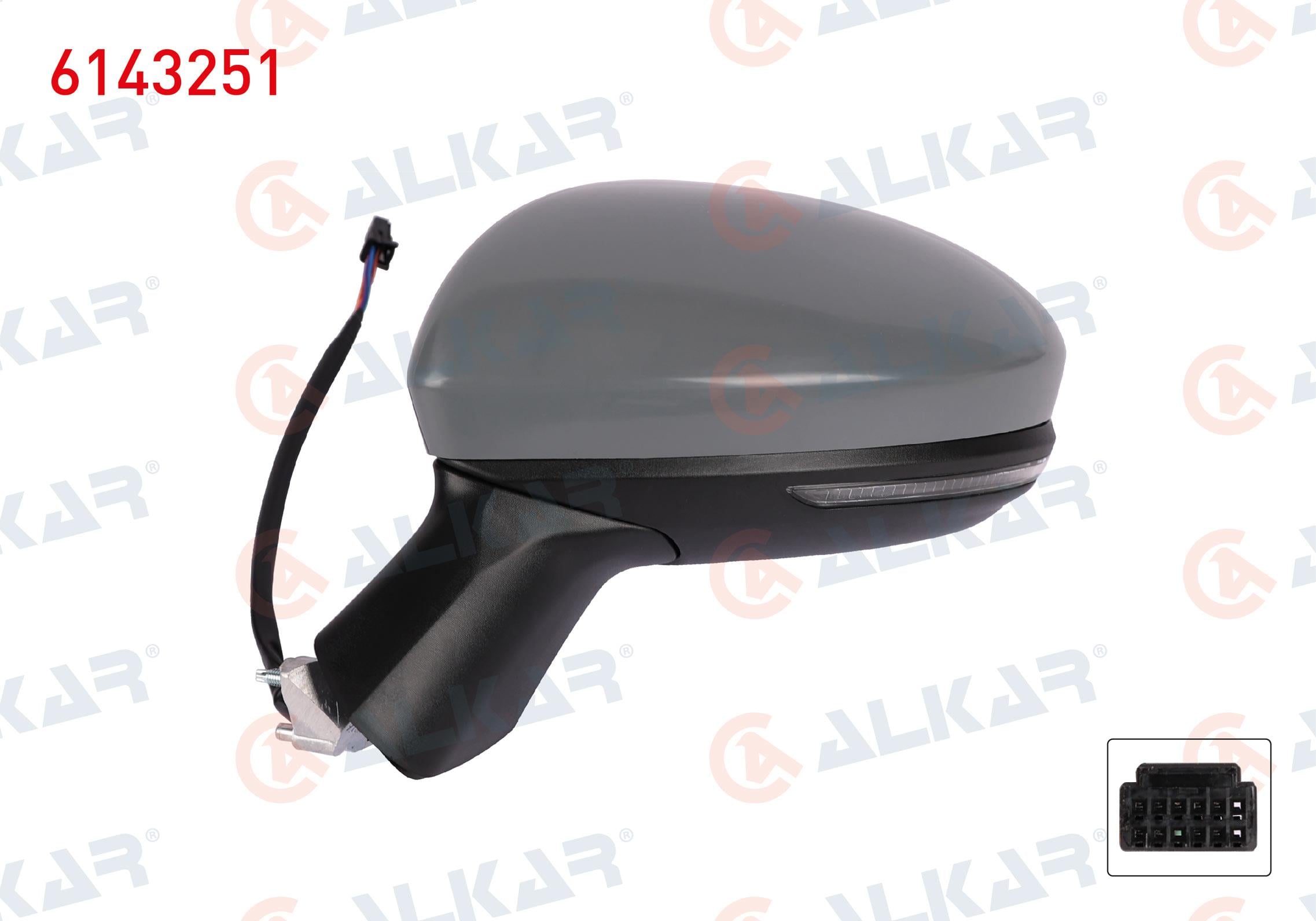 DIS DIKIZ AYNASI SOL ELEKTRIKLI ASFERIK ISITMALI ASTARLI OTOMATIK KATLANIR SINYALLI 9 PIN RENAULT CLIO V 2019-