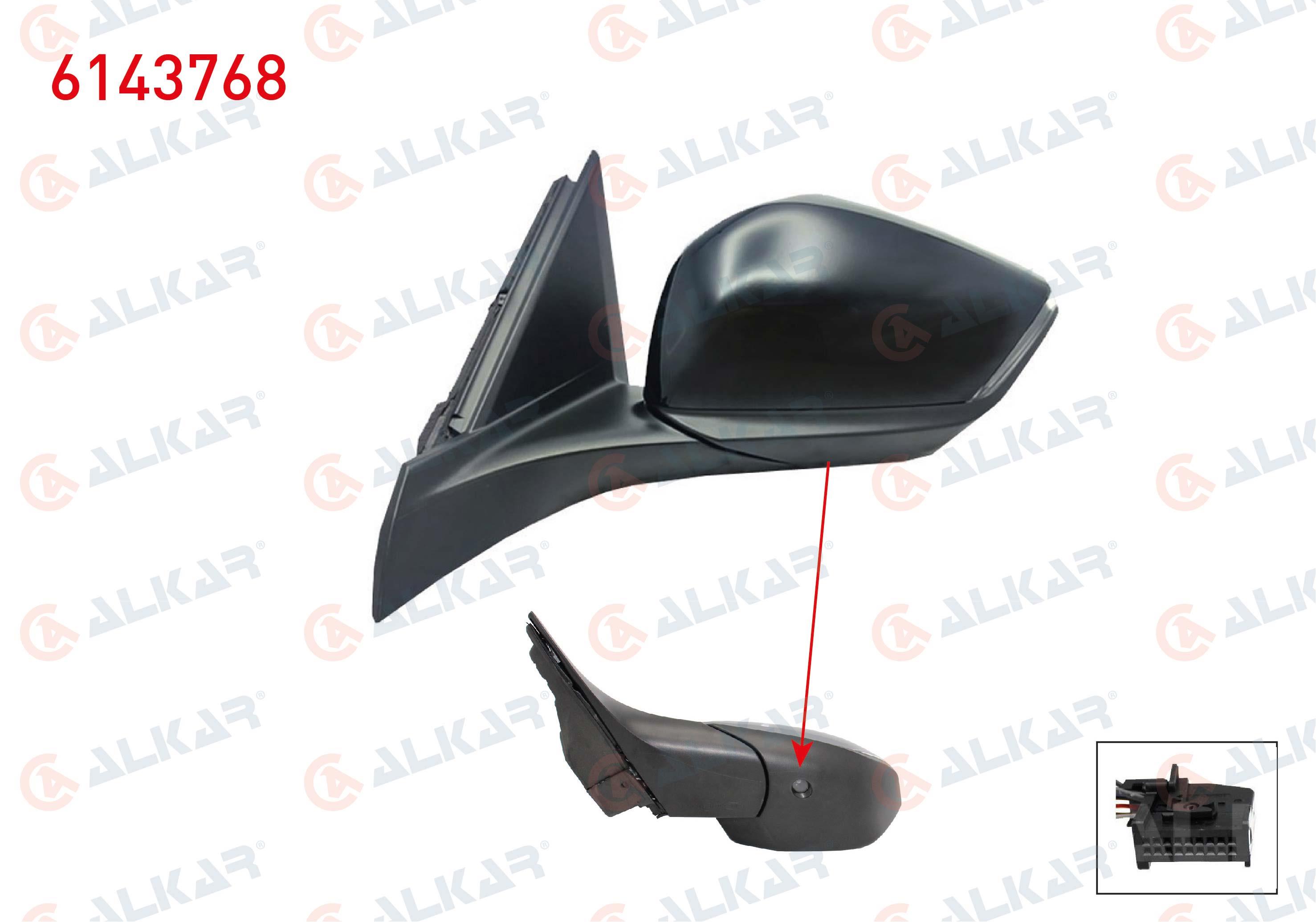 DIS DIKIZ AYNASI SOL ELEKTRIKLI ISITMALI OTOMATIK KATLANIR SINYALLI ALT AYDINLATMALI 9 PIN PEUGEOT 308 III 2021- / 308 SW 2021- / 408 II 2022-