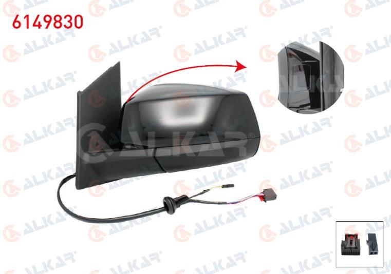 DIS DIKIZ AYNASI SOL ELEKTRIKLI ISITMALI OTOMATIK KATLANIR KOR NOKTALI PARLAK SIYAH 7+2 PIN FORD TOURNEO CONNECT 2022- / VOLKSWAGEN CADDY V 2020-