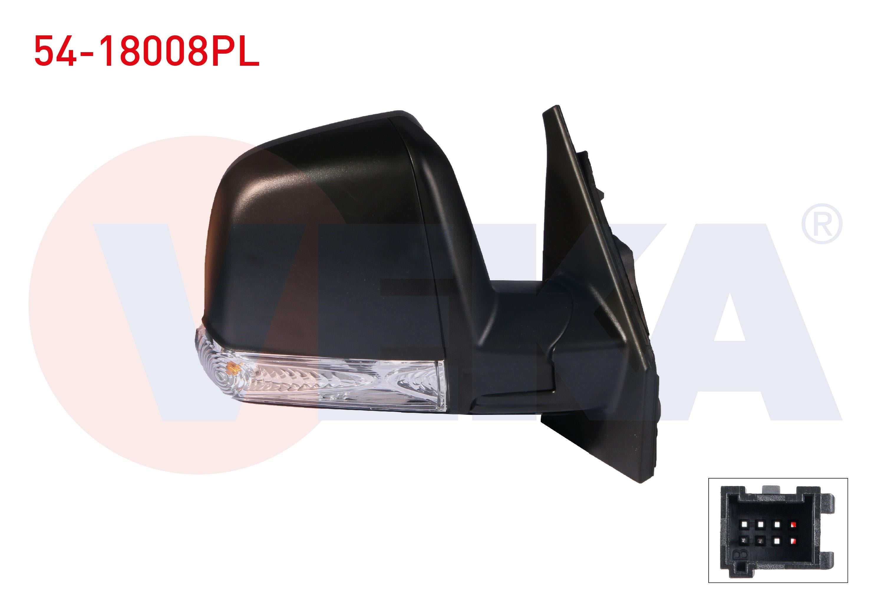 DIS DIKIZ AYNASI SOL MEKANIK SINYALLI ASTARLI TEK CAMLI FIAT DOBLO (152,263) 2010- / OPEL COMBO D 2012-