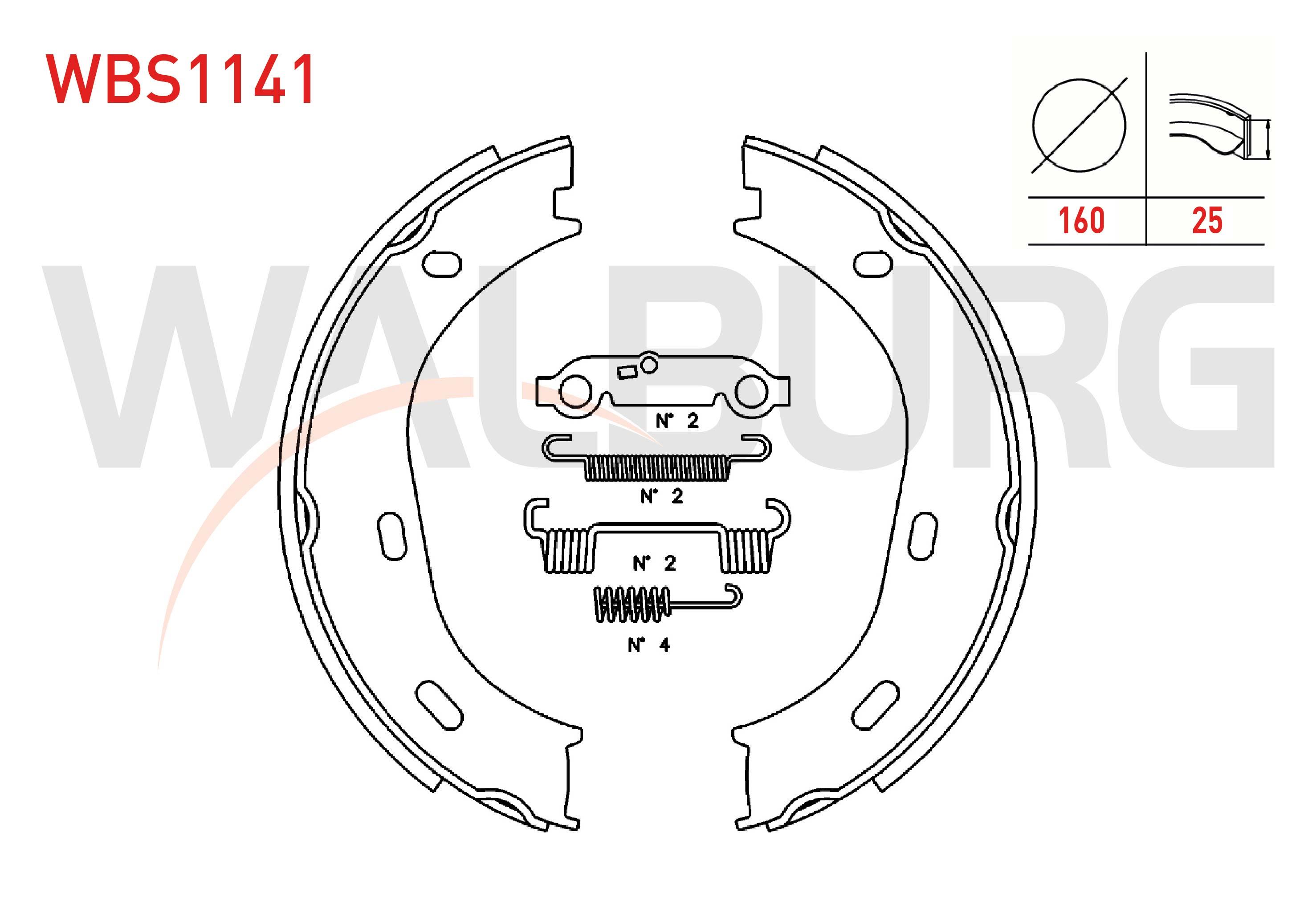 EL FREN BALATA ARKA AKSESUARLI 160X25mm MERCEDES (W123) 1977-1985/ S SERISI (W116) 1972-1980  / S SERISI (W126) 1981-1991 / S SERISI (W220) 1998-2005