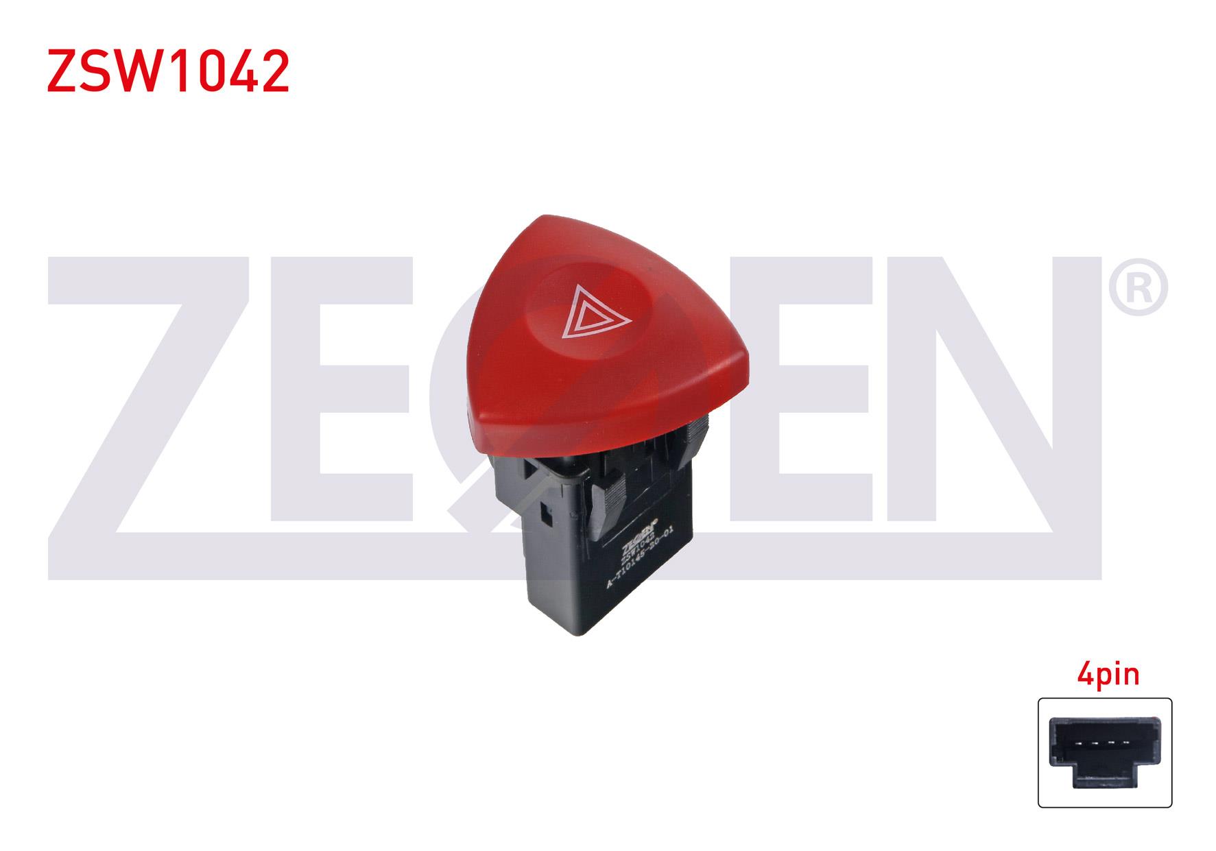 FLASOR ANAHTARI 4 PIN KIRMIZI ISIK RENAULT MASTER II 1998-2010/ TRAFIC II 2001-2014/ LAGUNA II 2001-2007