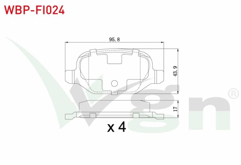 FREN BALATA ARKA FIAT LINEA 1.6 MJT 2007- / LINEA 1.4 T-JET 2007- / ALFA ROMEO 147 (937) 1.6 2001-2010 / 147 (937) 1.9 JTD 2001-2010