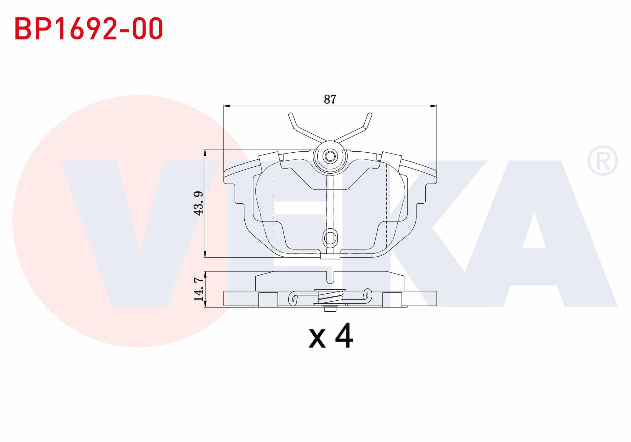 FREN BALATA ARKA FIAT MAREA 2.0i 1996-2007/ BRAVA 2.0i HGT 20v 1995-2002/ BRAVO 2.0i 20v HGT 1995-2004/ A.ROMEO 145 1.4 1994-2001/ 1.6 1994-2001/ 1.9 TD 1994-2001/ 146 1.4 1994-2001/ 146 1.6 1994-2001