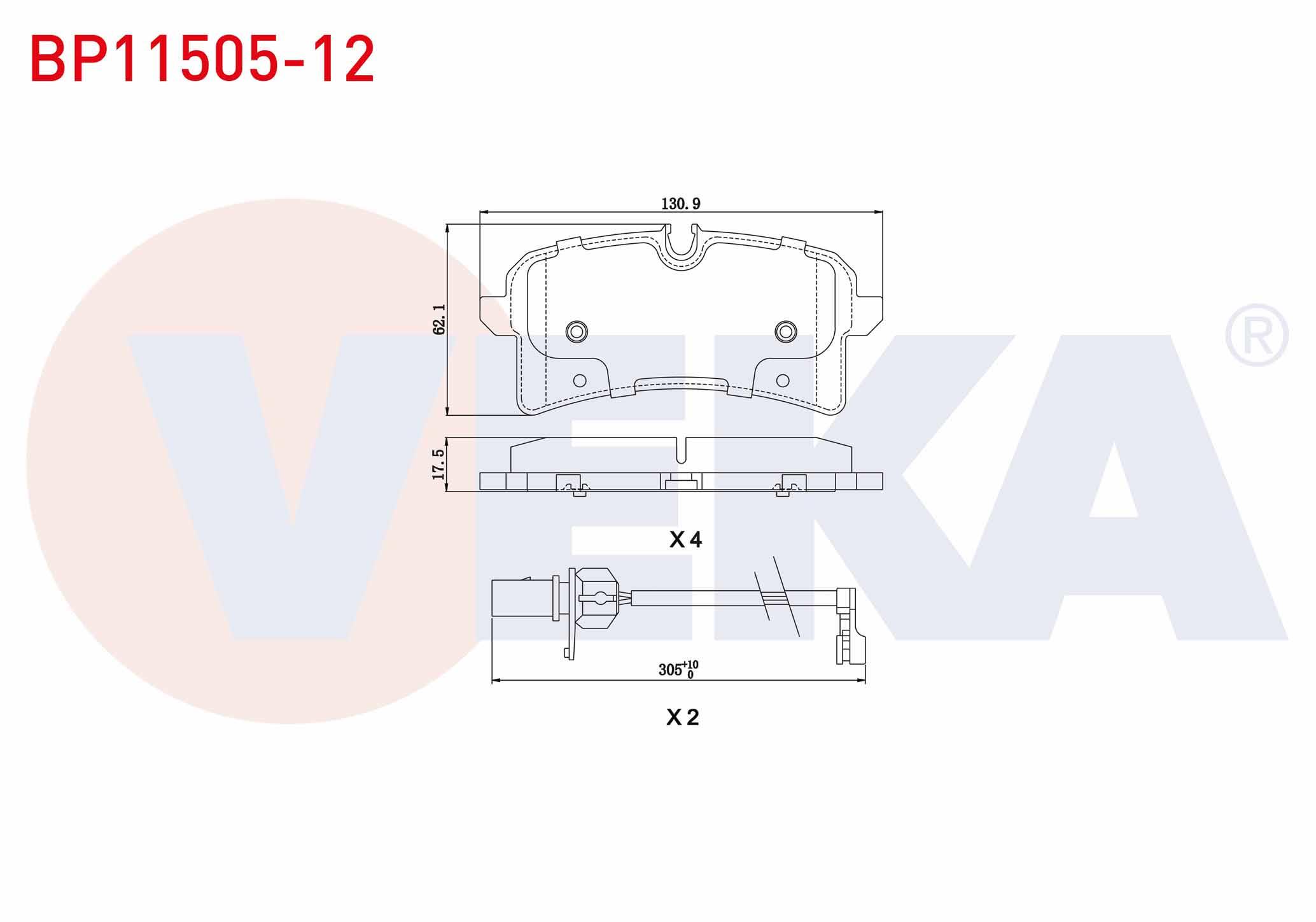 FREN BALATA ARKA FISLI AUDI A8 (4H_) 3.0 TDI 2009-/ 3.0 TFSI 2009-/ 4.2 TDI 2009-/ 2.0 TFSI 2009-/ 4.0 TFSI 2009-/ 4.2 FSI 2009-