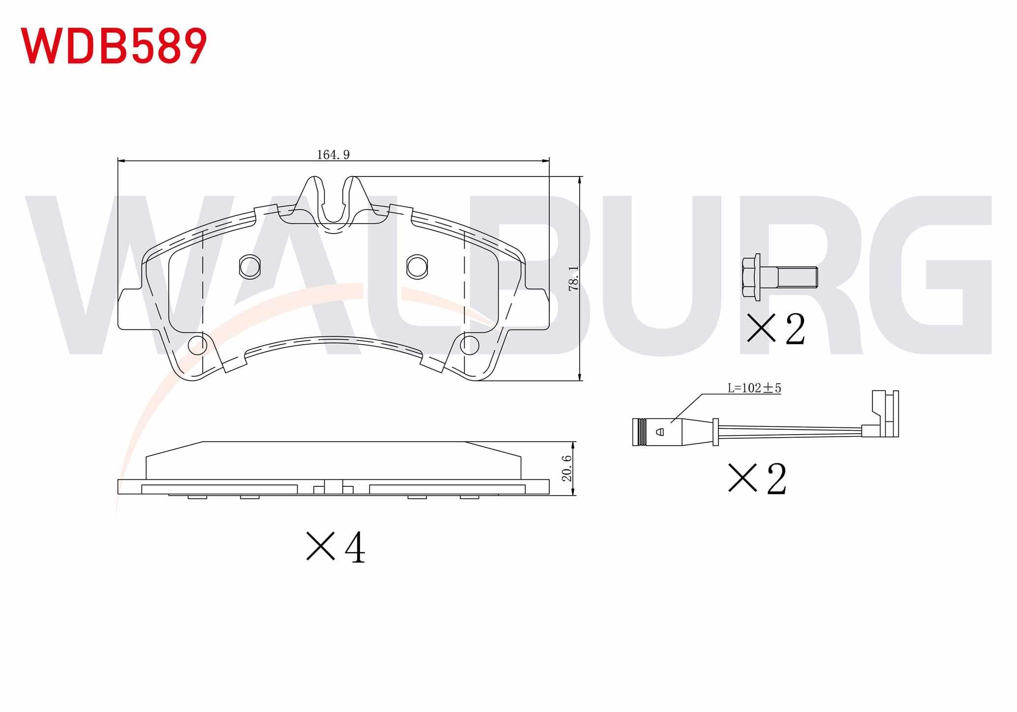 FREN BALATA ARKA FISLI MERCEDES SPRINTER 5T (906) 515 CDI CIFT TEKER 2006-2009/ VW CRAFTER 30-35 2.5 TDI CIFT TEKER 2006-2016 / CRAFTER 30-35 2.0 TDI CIFT TEKER 2006-2016
