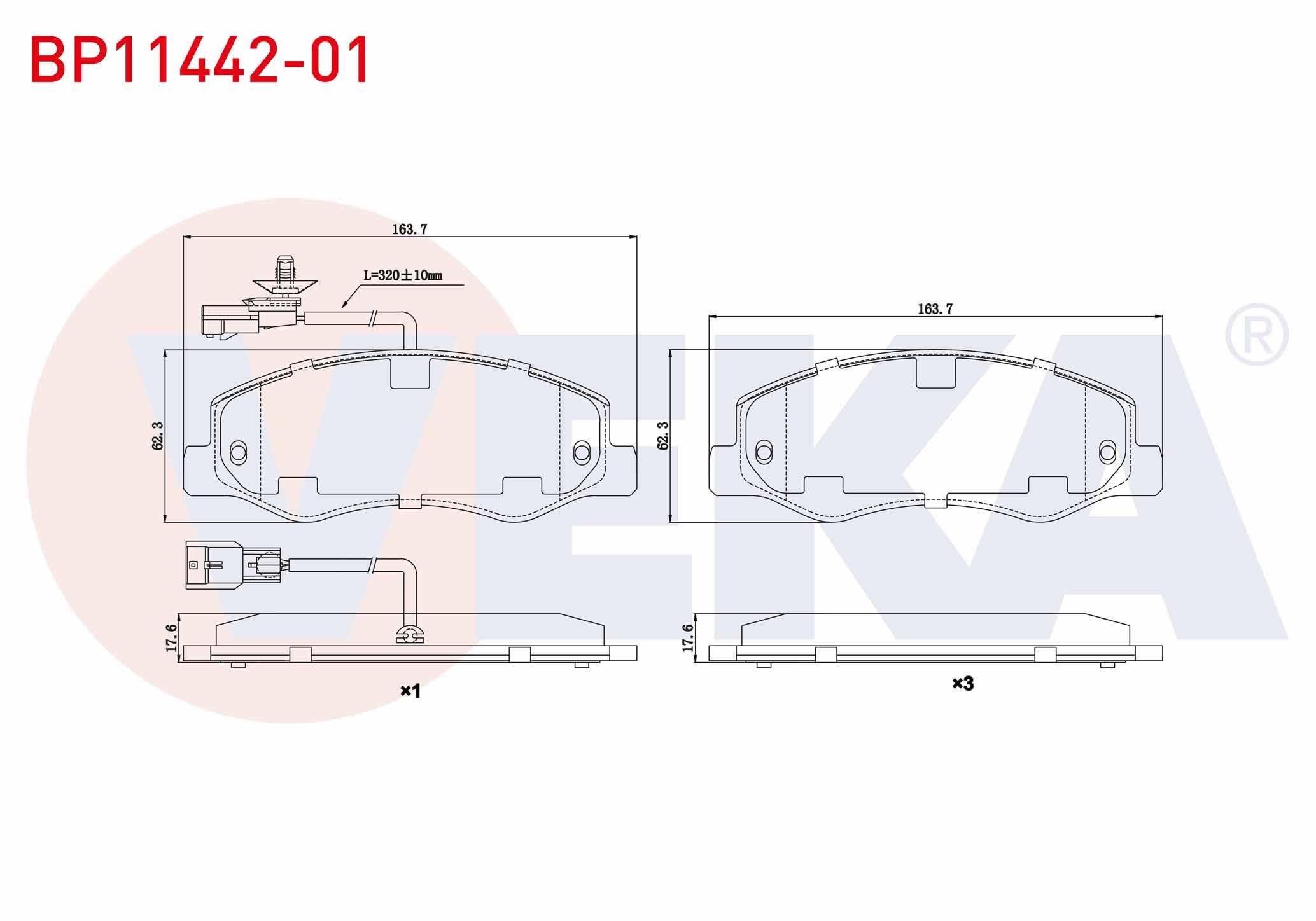 FREN BALATA ARKA FISLI RENAULT MASTER III (FV) 2.3 DCI CIFT TEKER 2010- / OPEL MOVANO B 2.3 DCI 2010- / KARSAN JEST 2.3 D 2012-