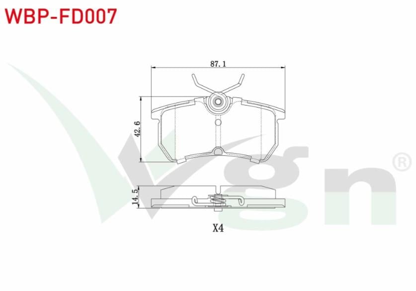 FREN BALATA ARKA FORD FOCUS I 1.6i 16v 1998-2004/ FOCUS I 1.8i 16v 1998-2004/ FOCUS I 1.8 TDCI 1998-2004/ FOCUS I 2.0i 16v 1998-2004/ FOCUS I 1.6 TDCI 1998-2004 / FOCUS I 1.4i 16v 1998-2004