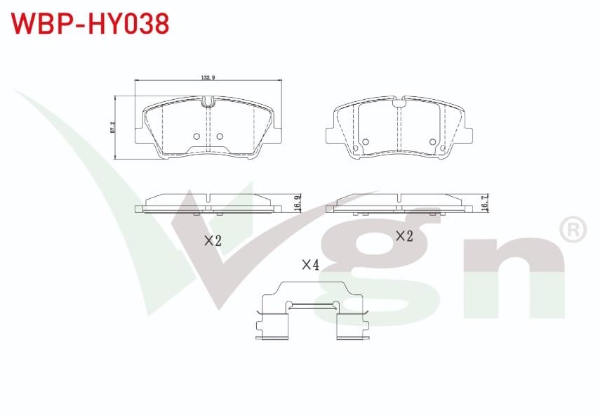 FREN BALATA ARKA HYUNDAI H350 2.5 CRDI 17.5mm 2015-
