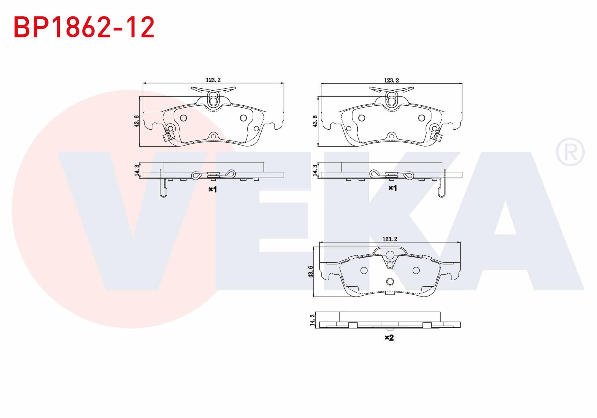 FREN BALATA ARKA IKAZLI HONDA CIVIC IX 1.6i 2012-2016/ CIVIC IX 1.6 I-DTEC 2012-2016/ CIVIC IX 1.4i 2012-2016/ TOYOTA YARIS (P13) 1.4 D-4D 2011-/ YARIS (P13) 1.33 2011-/ YARIS (P13) 1.5 HYBRID 2011-