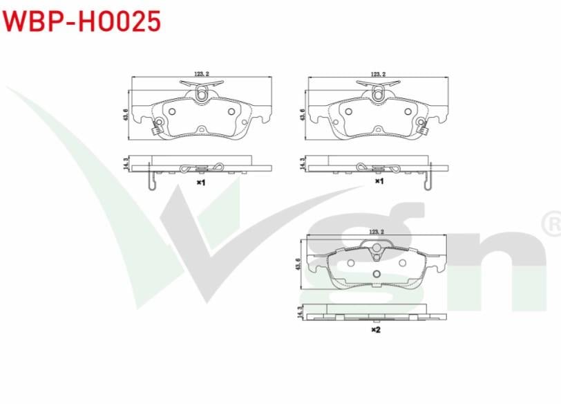 FREN BALATA ARKA IKAZLI HONDA CIVIC IX 1.6i 2012-2016/ CIVIC IX 1.6 I-DTEC 2012-2016/ CIVIC IX 1.4i 2012-2016/ TOYOTA YARIS (P13) 1.4 D-4D 2011-/ YARIS (P13) 1.33 2011-/ YARIS (P13) 1.5 HYBRID 2011-