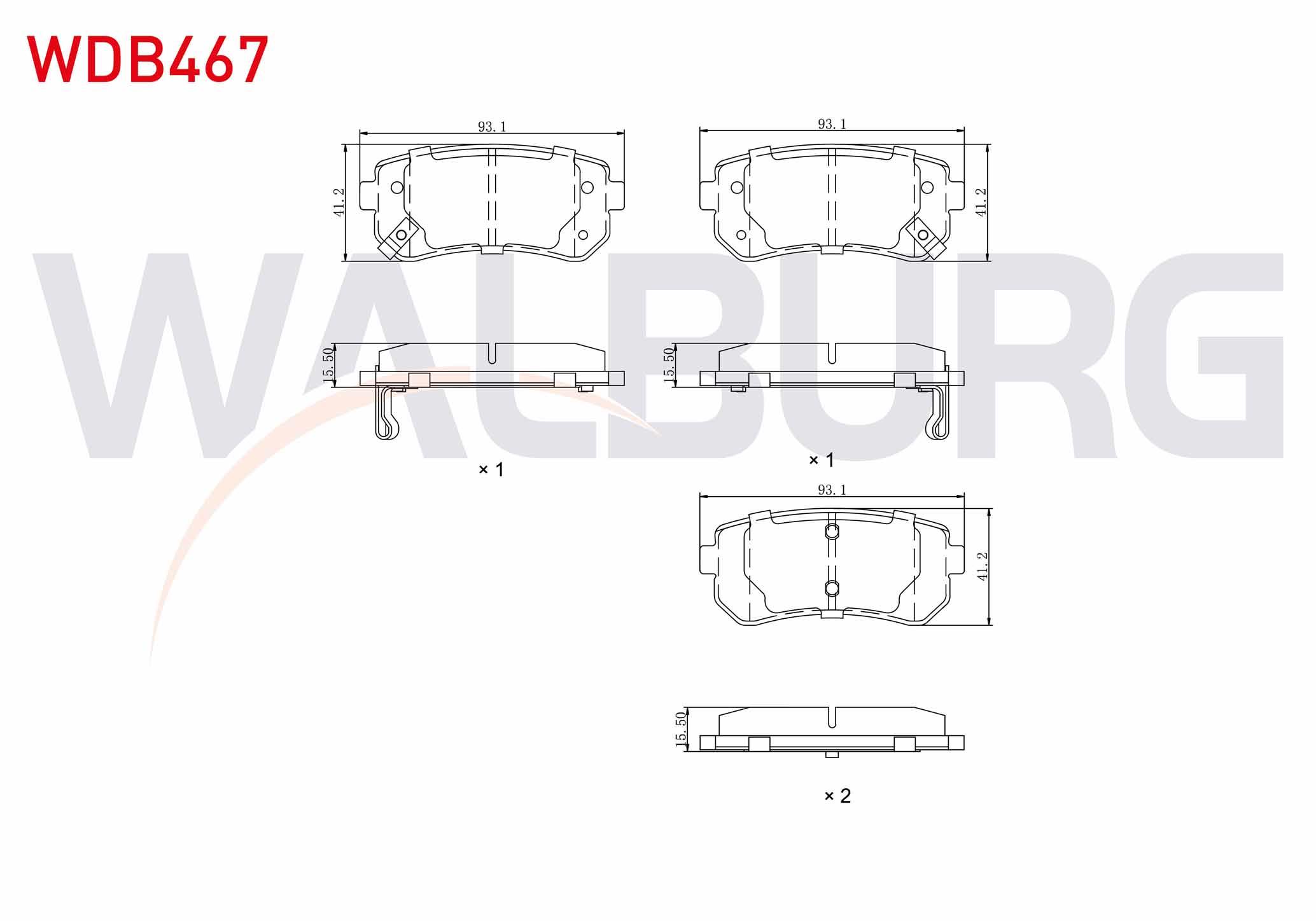 FREN BALATA ARKA IKAZLI HYUNDAI ACCENT ERA 1.5 CRDI - 1.6 CVVT 2006-2012/ I30 1.6 CRDI 2007-2011/ I20 1.4 CRDI 2008-2015/ KIA RIO II 1.5 CRDI 2006-2011/CEED 1.6 CRDI 2006-2012/ SPORTAGE 1.6 GDI 2010-