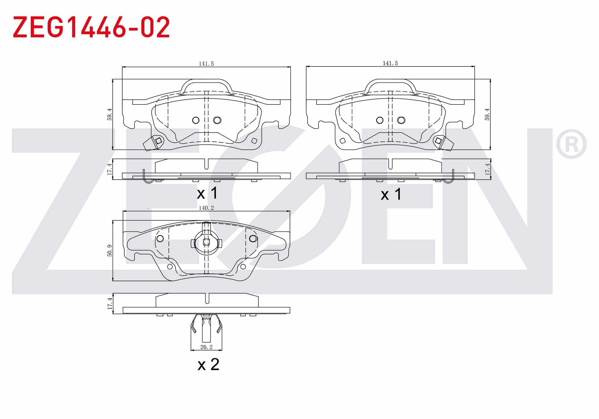 FREN BALATA ARKA IKAZLI JEEP GRAND CHEROKEE IV (WK,WK2) 3.0 CRD 4X4 2010- / GRAND CHEROKEE IV (WK,WK2) 3.6 V6 4X4 2010-