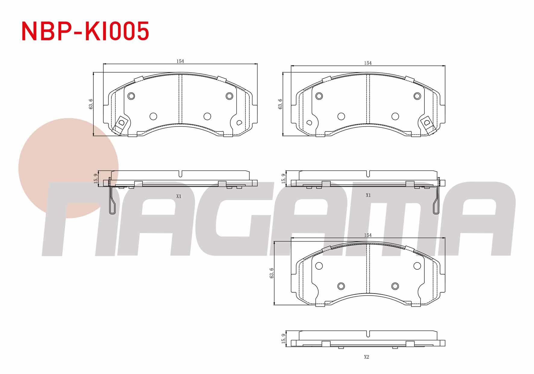 FREN BALATA ARKA IKAZLI KIA SORENTO I (JC) 2.4i 2002-2009 / KIA SORENTO I (JC) 2.5 CRDI 2002-2009