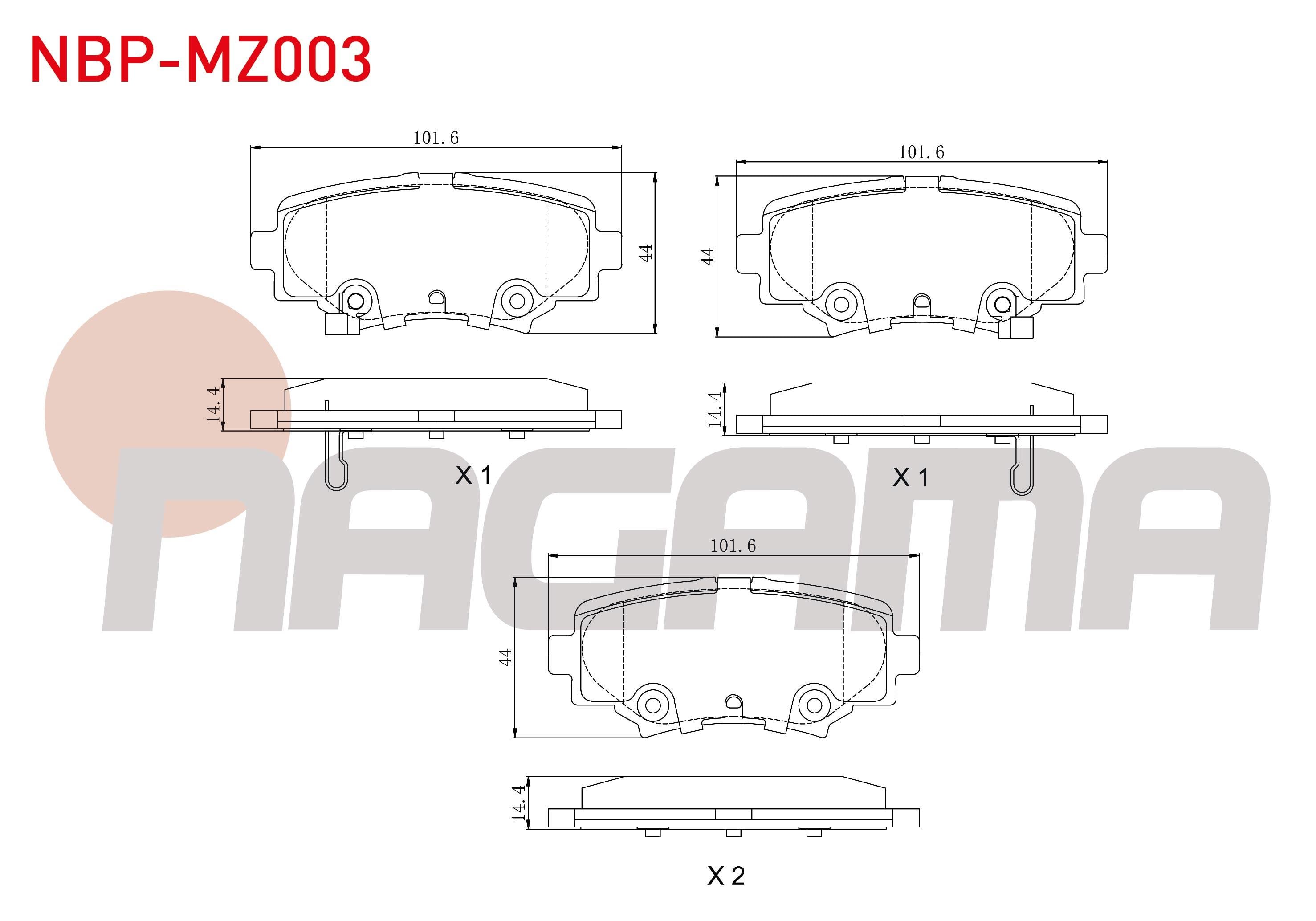 FREN BALATA ARKA IKAZLI MAZDA 3 (BM) SKYACTIVE G100 - G120 - G165 - D150 2013-