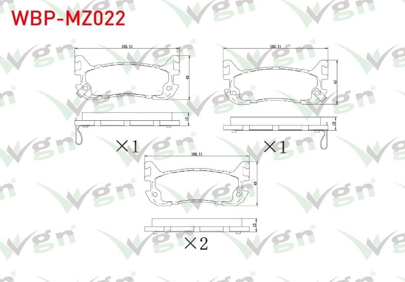 FREN BALATA ARKA IKAZLI MAZDA 323 V 1.5i 16v - 1.8i 16v 1994-1998 / MX-5 I 1.6i 16v - 1.8 1990-1998