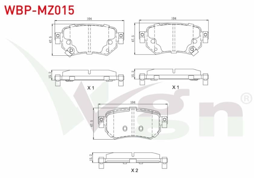 FREN BALATA ARKA IKAZLI MAZDA 6 (GJ,GH) 2.0 2013- / MAZDA 6 (GJ,GH) 2.2 D 2013-