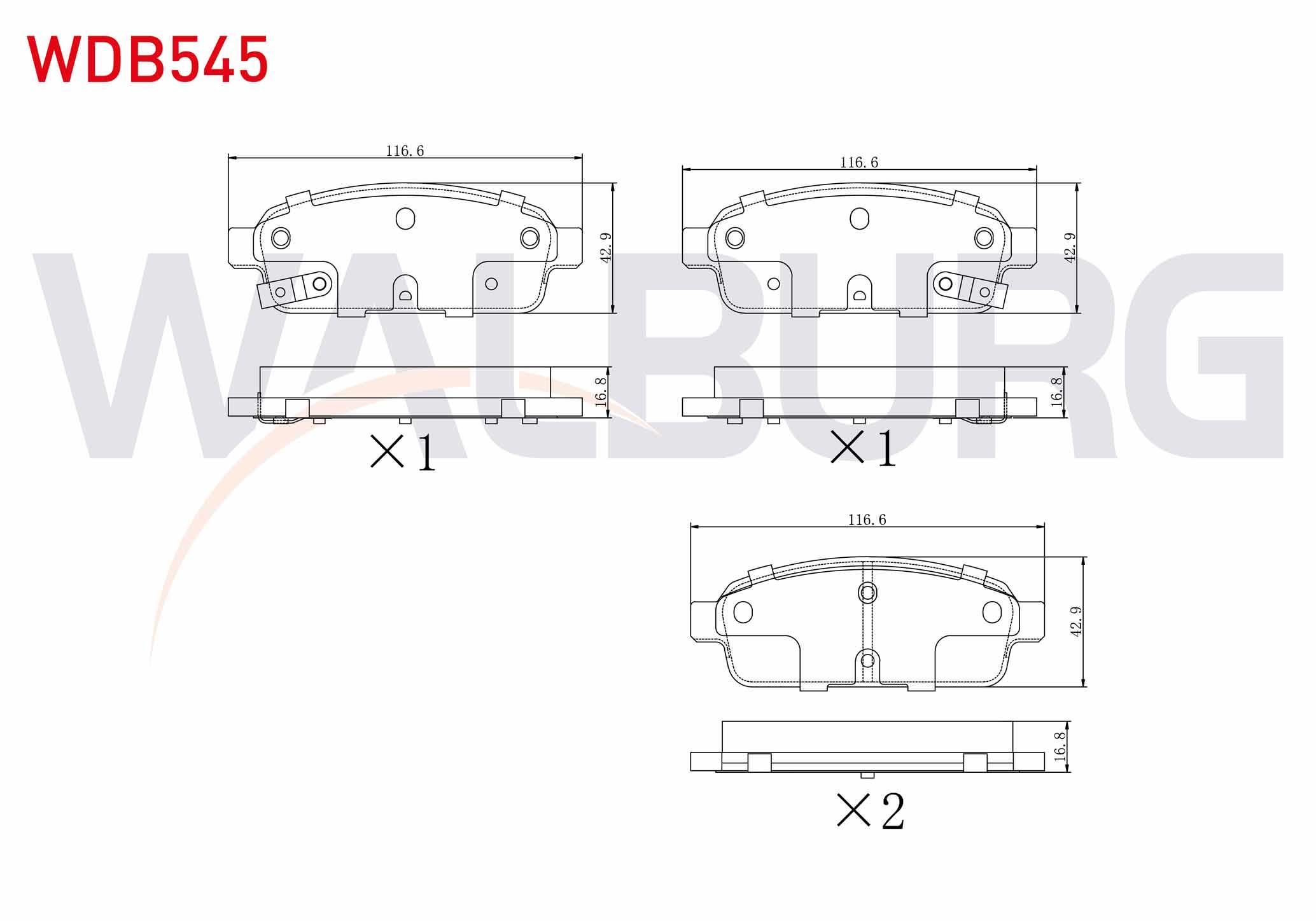 FREN BALATA ARKA IKAZLI OPEL ASTRA J 1.6i 16 JANT 2009-2016 / 1.3 CDTI 16 2009-2016 / MOKKA 1.6 2012-/ ZAFIRA C 1.6 2011-/ CHEVROLET CRUZE 1.6 2011-2014/ TRAX 1.6 2012-2014