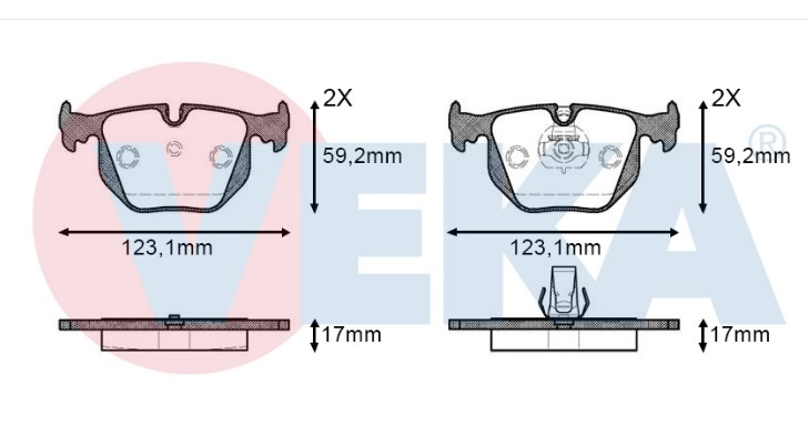 FREN BALATA ARKA LAND ROVER RANGEROVER III 3.0 TD 6 17.00mm 2002-2012 34211164582 SFP000120