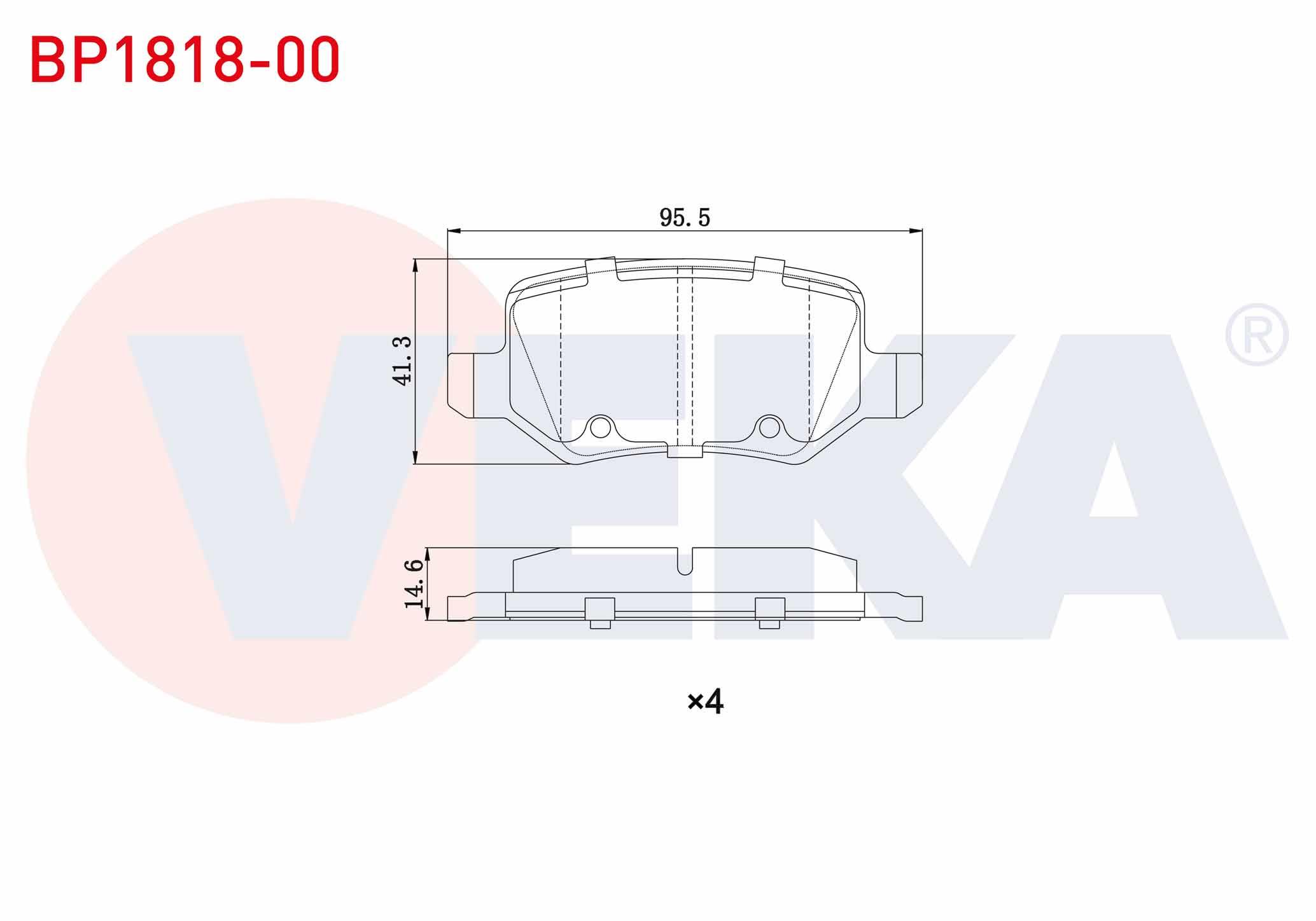 FREN BALATA ARKA MERCEDES A SERISI (W169) A 150 2004-2012/ (W169) A 170 CDI 2004-2012/ B SERISI (W245) B 160 2005-2011/ (W245) B 160 2005-2011/ (W245) B 200 CDI 2005-2011/ VANEO 1.7 CDI 2002-2005