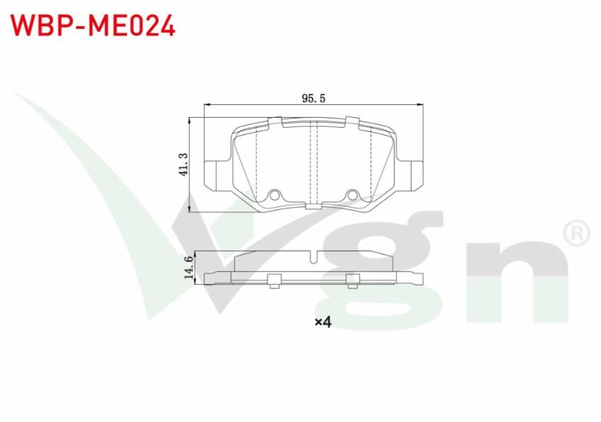 FREN BALATA ARKA MERCEDES A SERISI (W169) A 150 2004-2012/ (W169) A 170 CDI 2004-2012/ B SERISI (W245) B 160 2005-2011/ (W245) B 160 2005-2011/ (W245) B 200 CDI 2005-2011/ VANEO 1.7 CDI 2002-2005