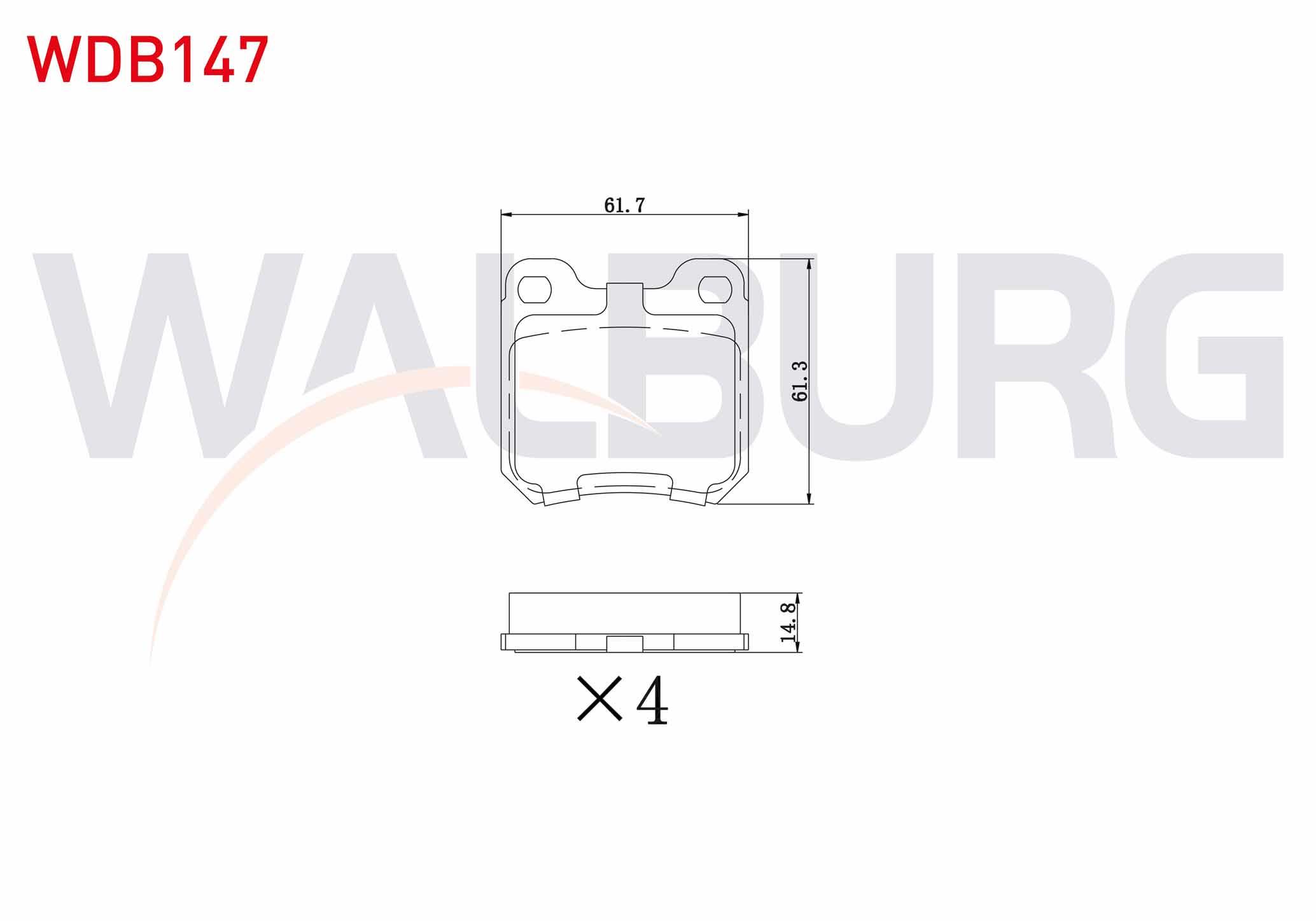 FREN BALATA ARKA OPEL VECTRA B 1.6i 1995-2003/ VECTRA B 2.0i 1995-2003/ VECTRA B 2.0 DTI 1995-2003/ VECTRA B 2.5 V6 1995-2003/ VECTRA B 2.0 DI 1995-2003/ OMEGA A 3.0i 1986-1994