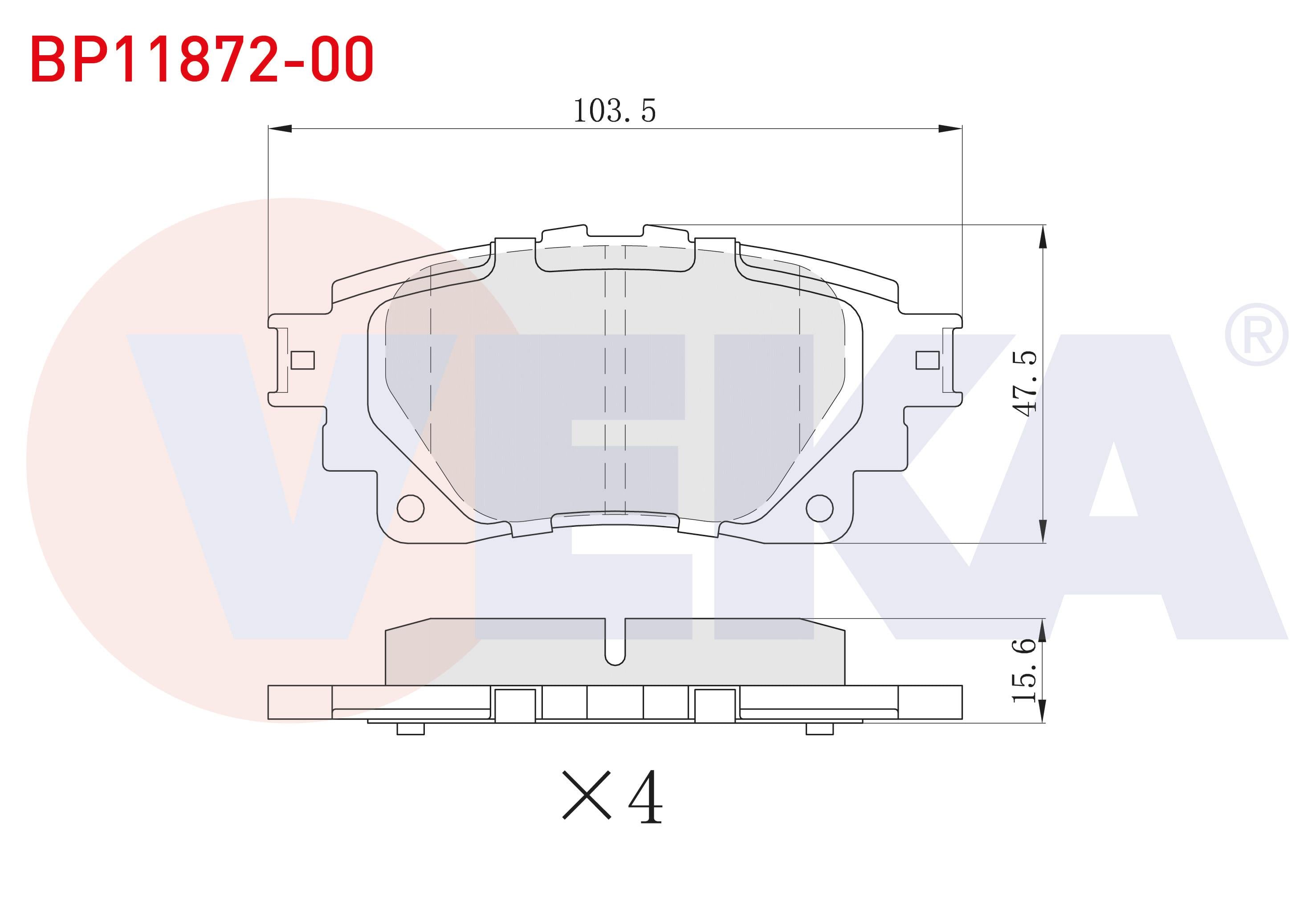 FREN BALATA ARKA TOYOTA COROLLA 2019- / RAV 4 V 2018- / YARIS CROSS 2020-